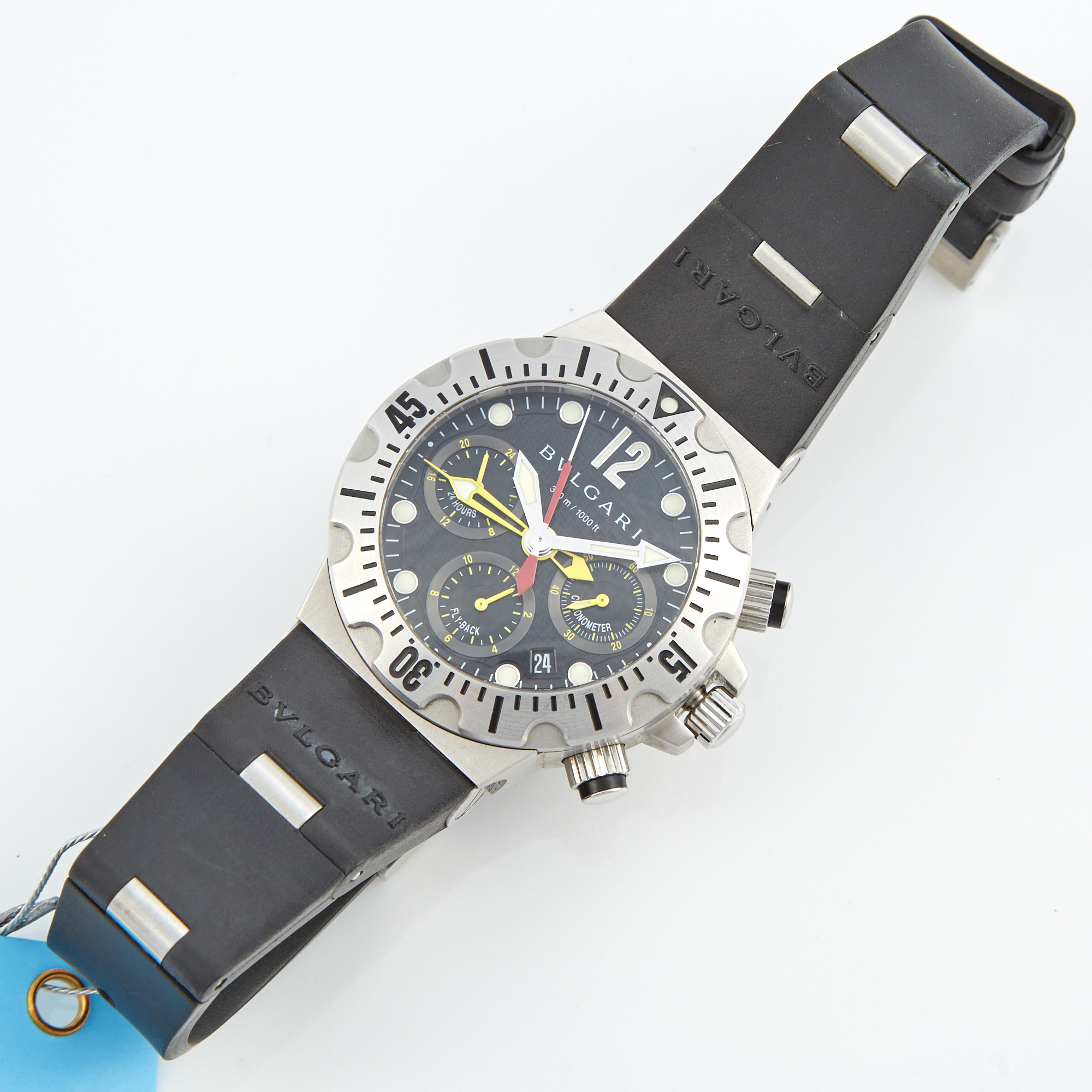 Lot image - Mans Metal Wrist Watch, Bulgari Diagono Professional Scuba, Chronograph, Automatic with box and     papers