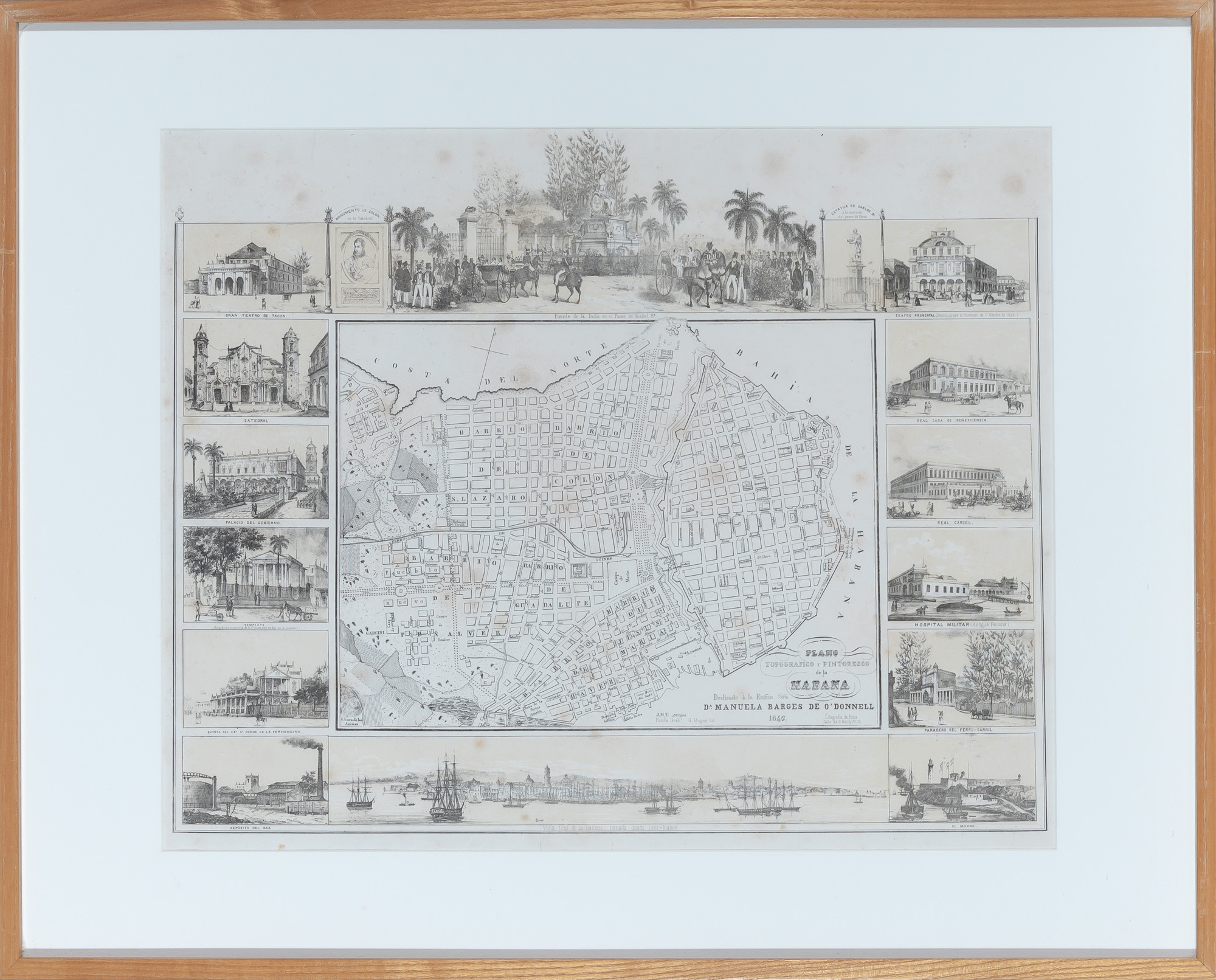 Lot image - [MAP-CUBA]  DE O[]REILLY, CALLE. Plano Topografico y Pintoresco de la Habana.