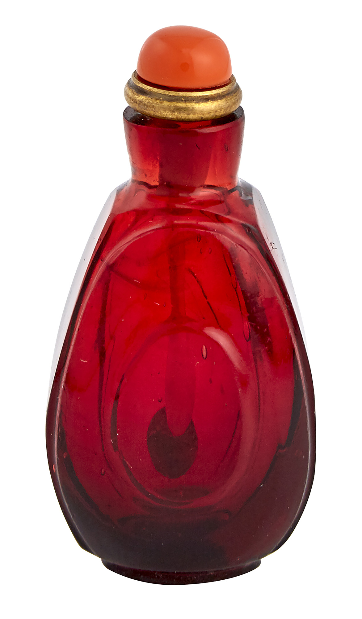 Lot image - Chinese Miniature Ruby Red Glass Snuff Bottle