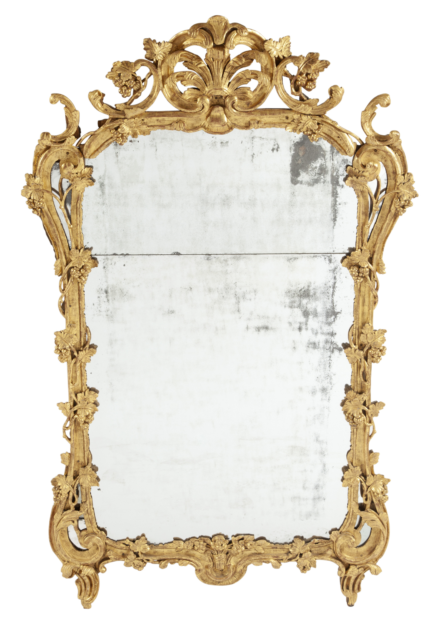 Lot image - Louis XV Carved and Giltwood Provençal Mirror