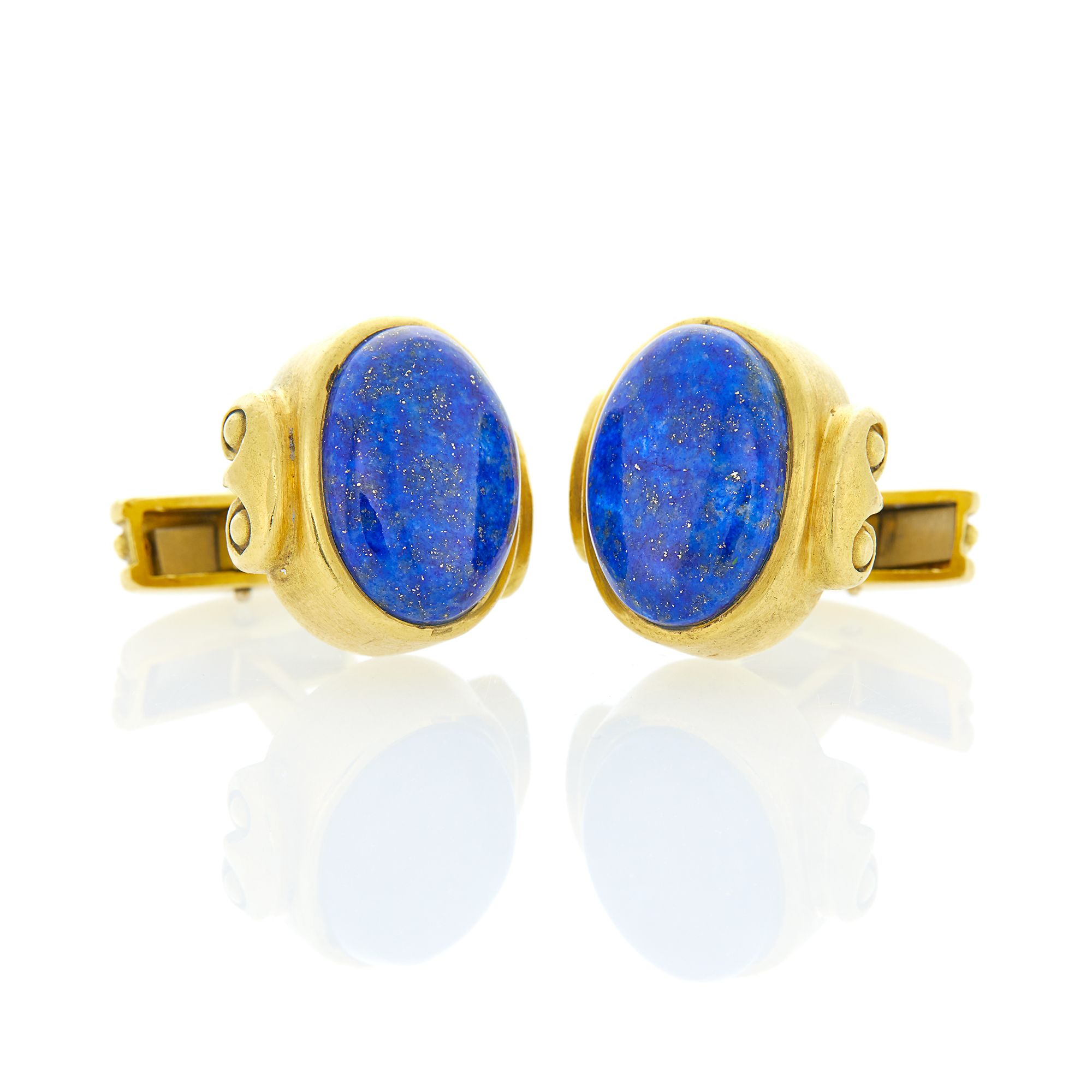 Lot image - Vahe Naltchayan Pair of Gold and Lapis Cufflinks