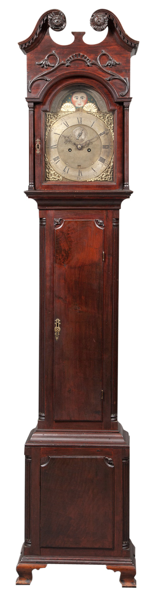 Lot image - Chippendale Mahogany Tall Case Clock