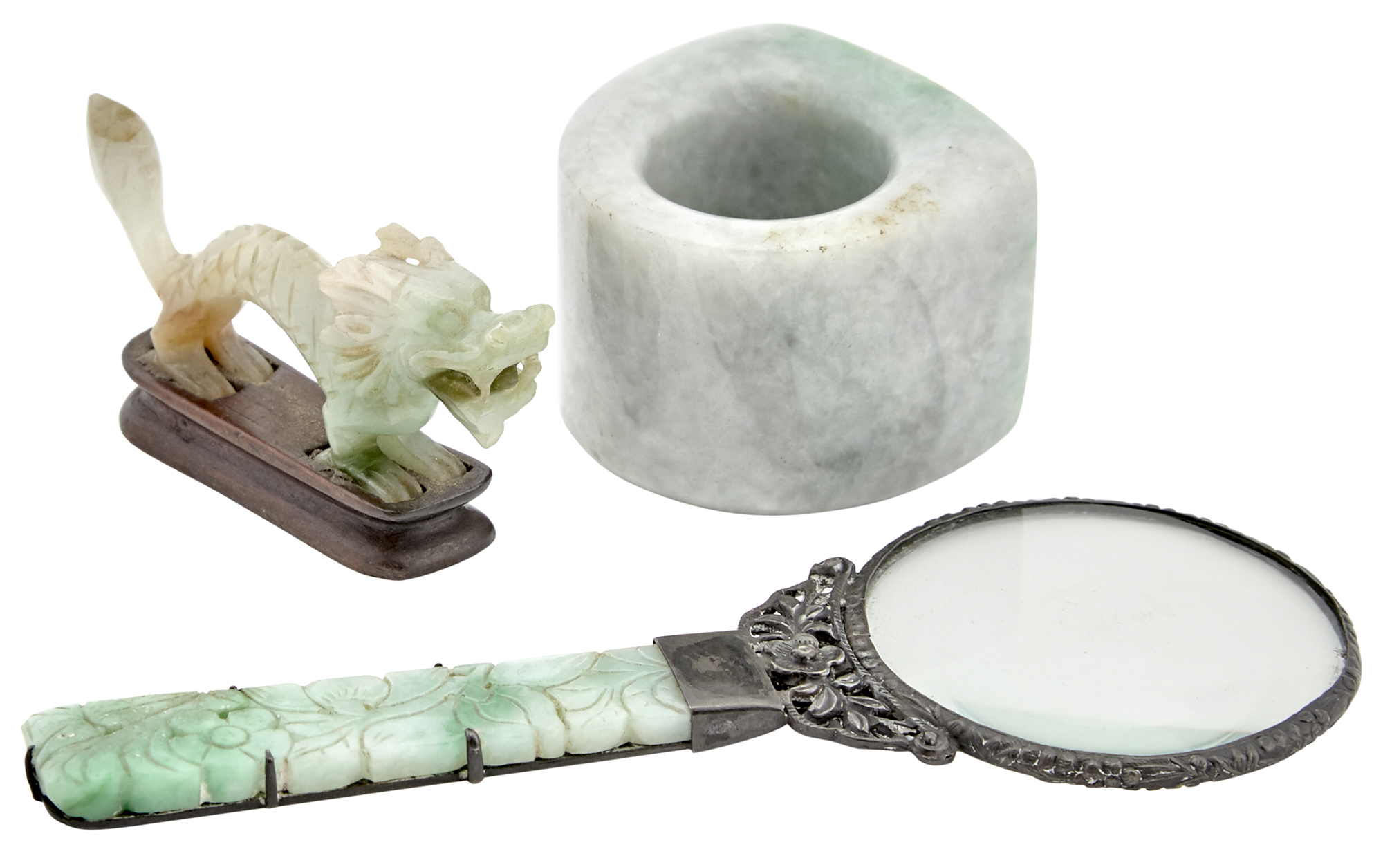 Lot image - Three Chinese Jadeite Articles