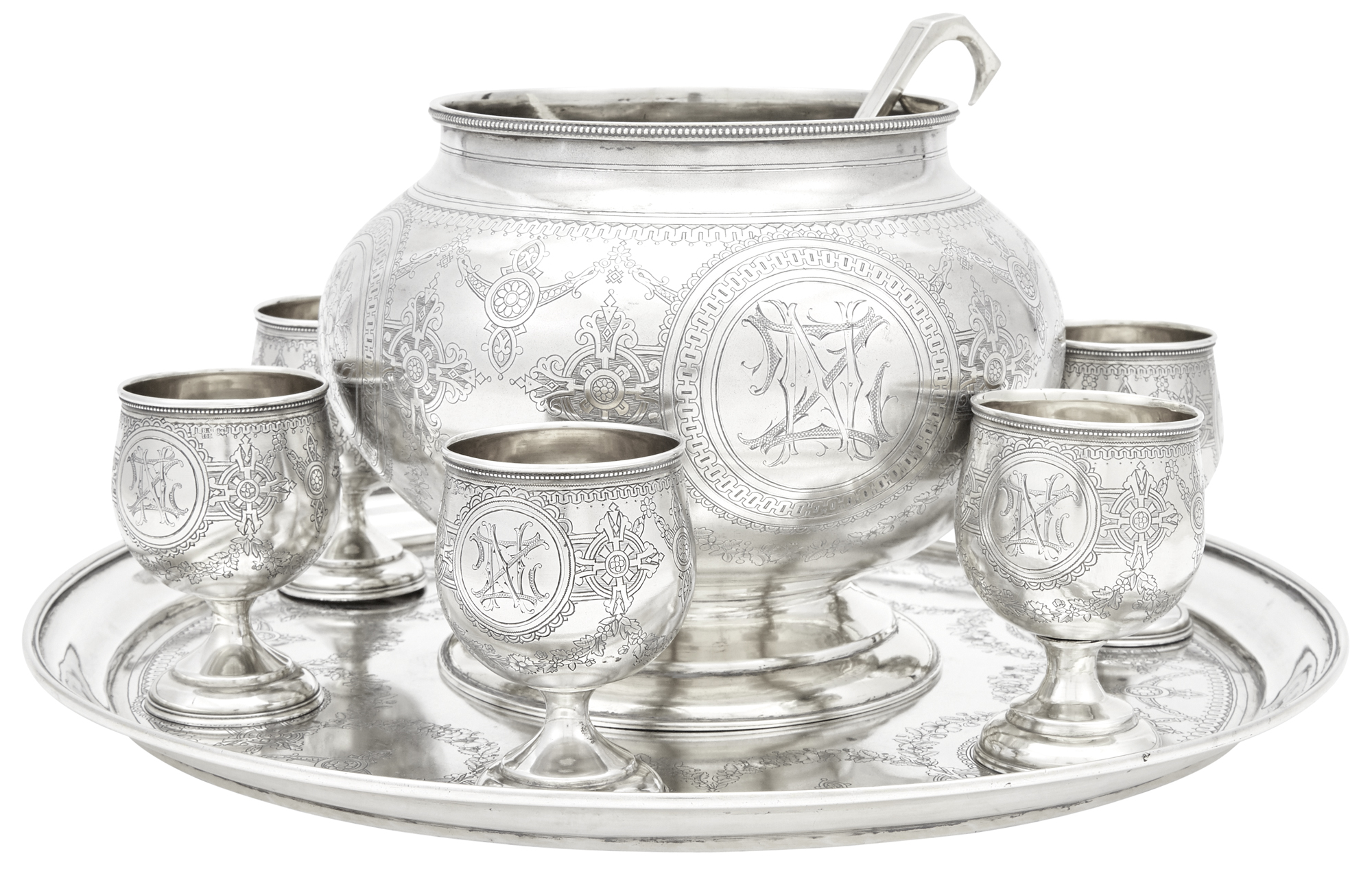 Lot image - Russian Silver Punch Set