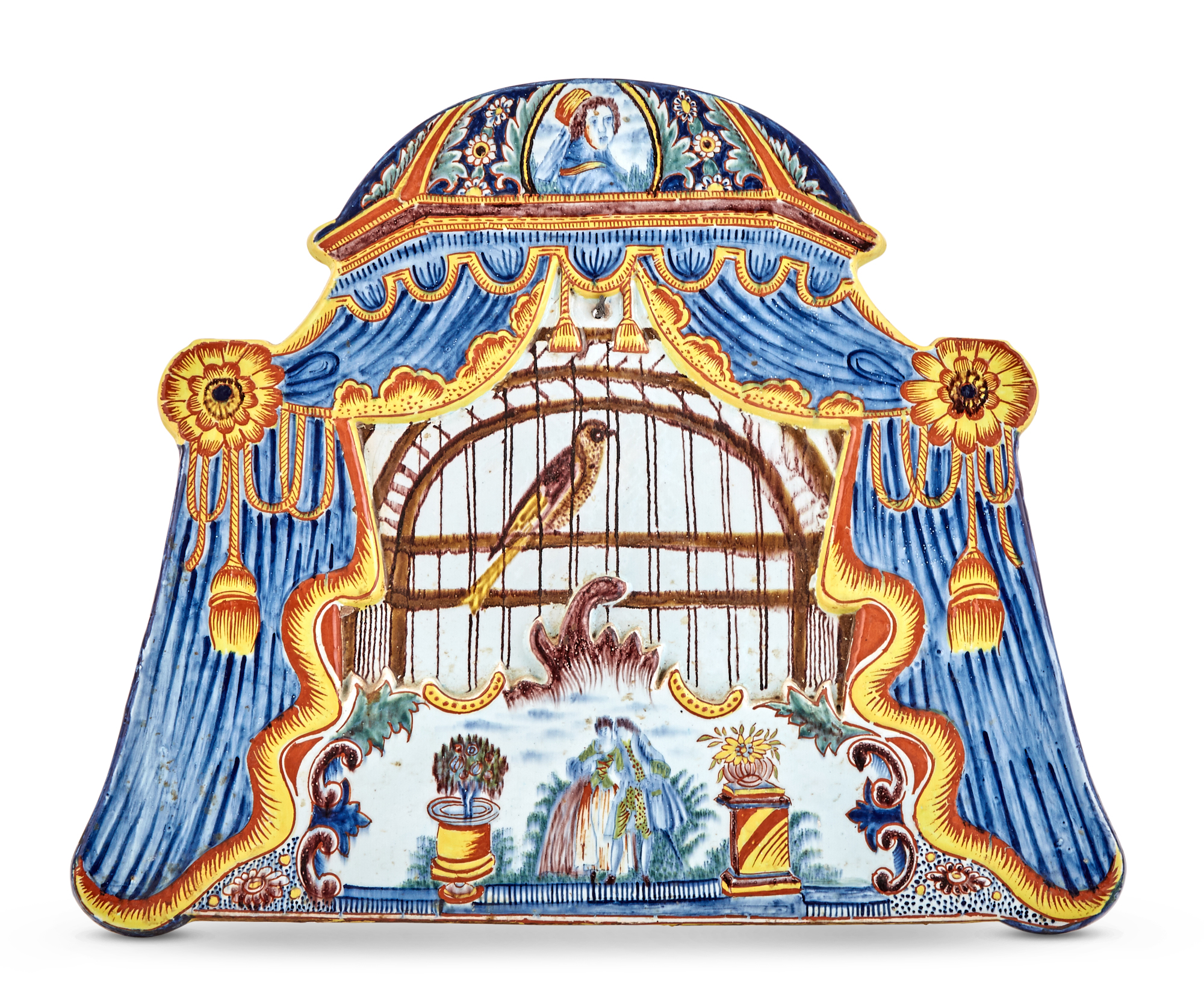 Lot image - Delft Polychrome Decorated Birdcage