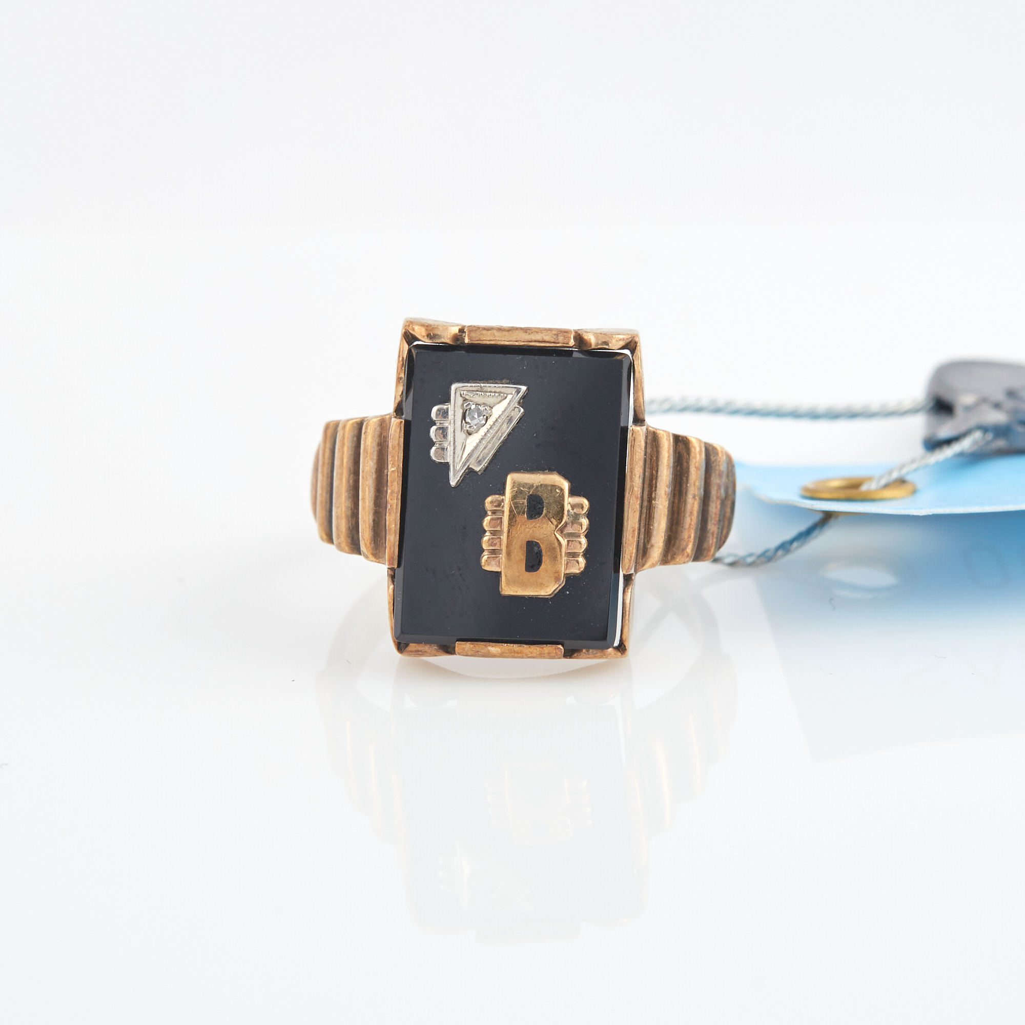 Lot image - Diamond and Stone Ring, 10K 3 dwt. all