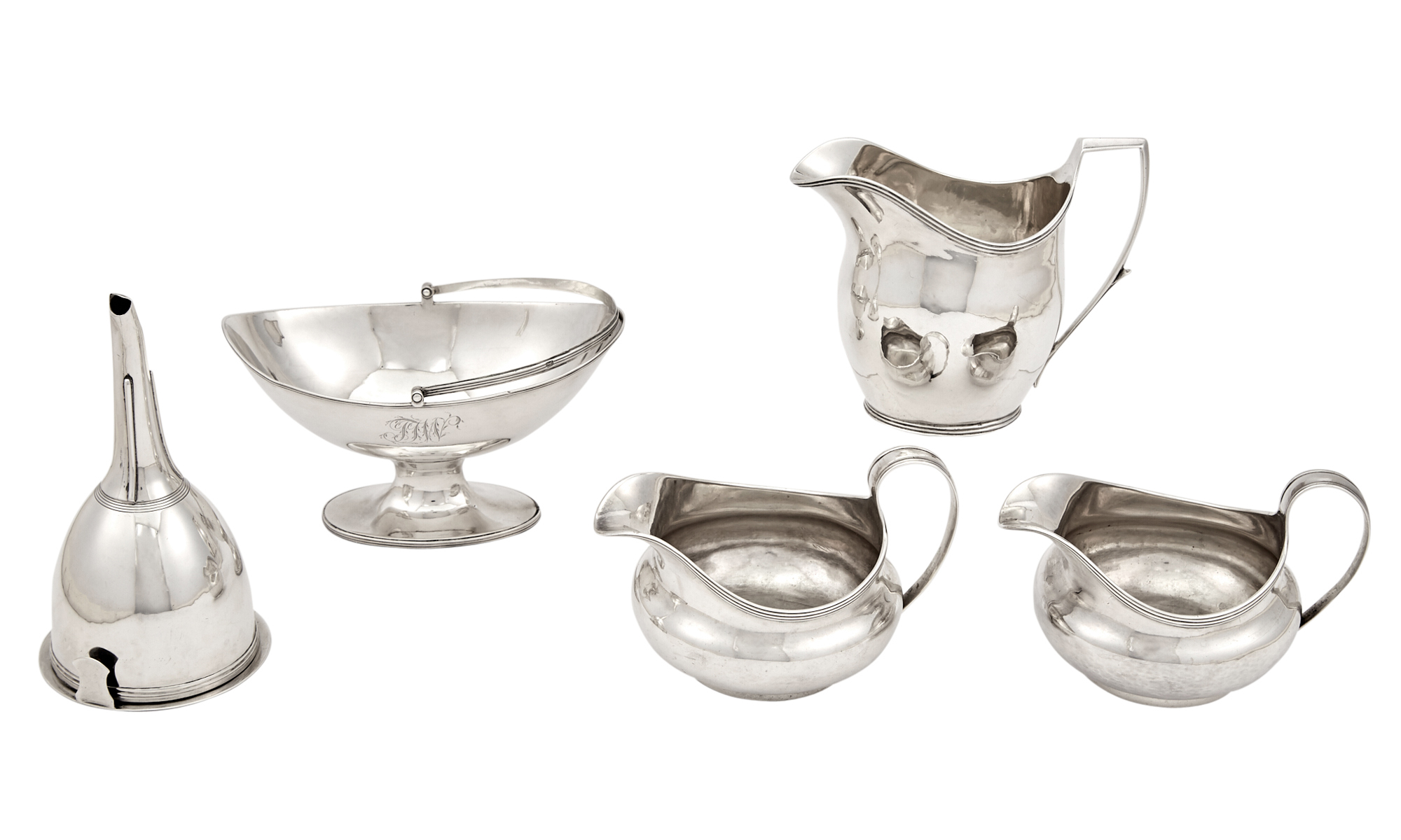 Lot image - Group of George III Sterling Silver Table Articles