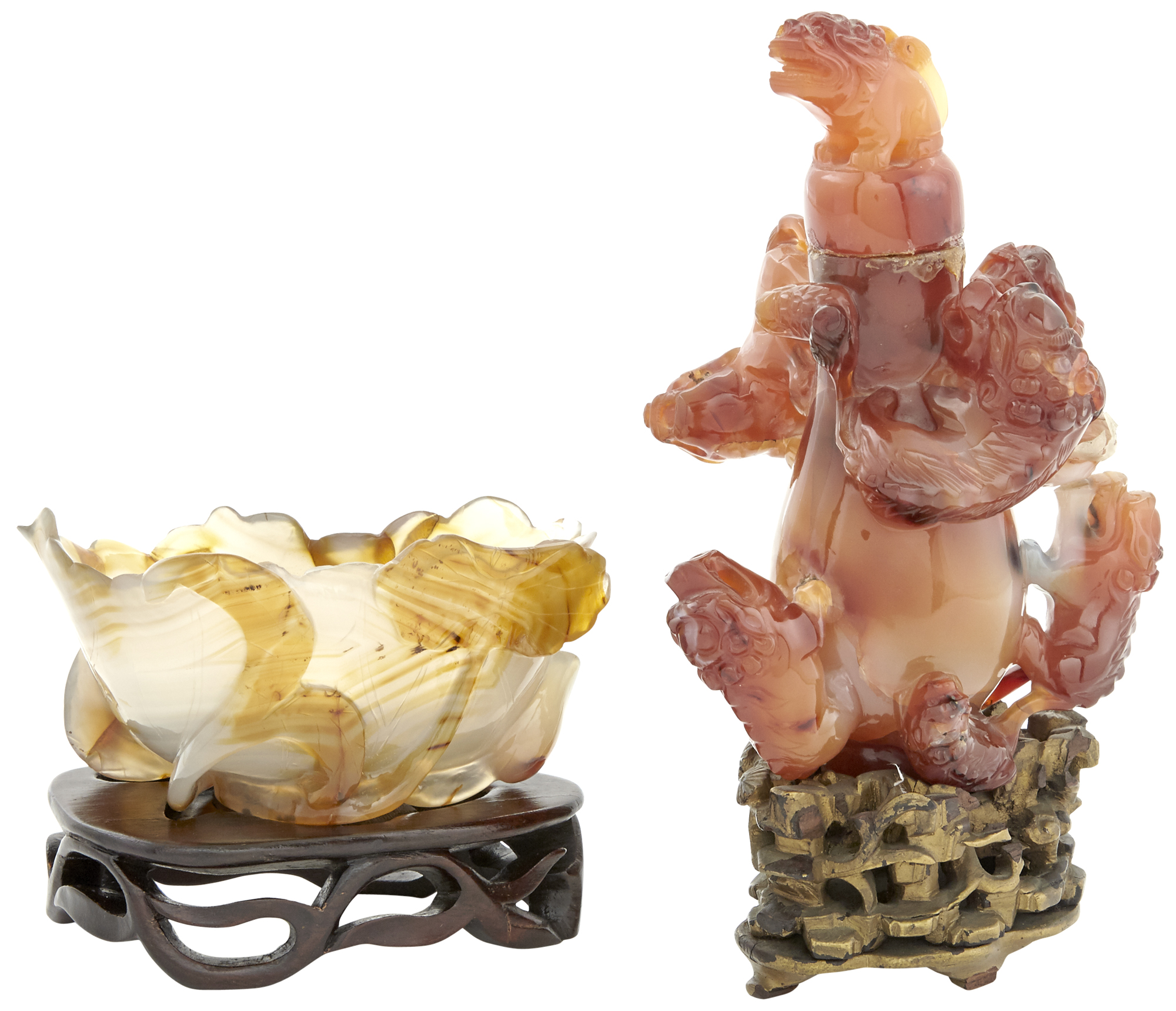 Lot image - A Chinese Carnelian Vase and Cover