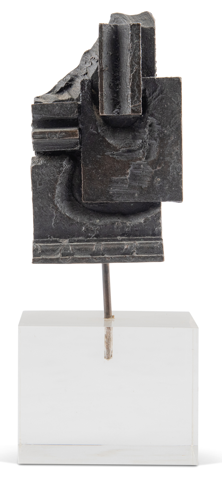 Lot image - Louise Nevelson (1899-1988)  BRANDEIS MULTIPLE  Bronze with dark brown  patina, 1968, from the edition of 150, with incised signature and date, published for Brandeis University National Womens Committee, Waltham, on Plexigas base.  Overall height