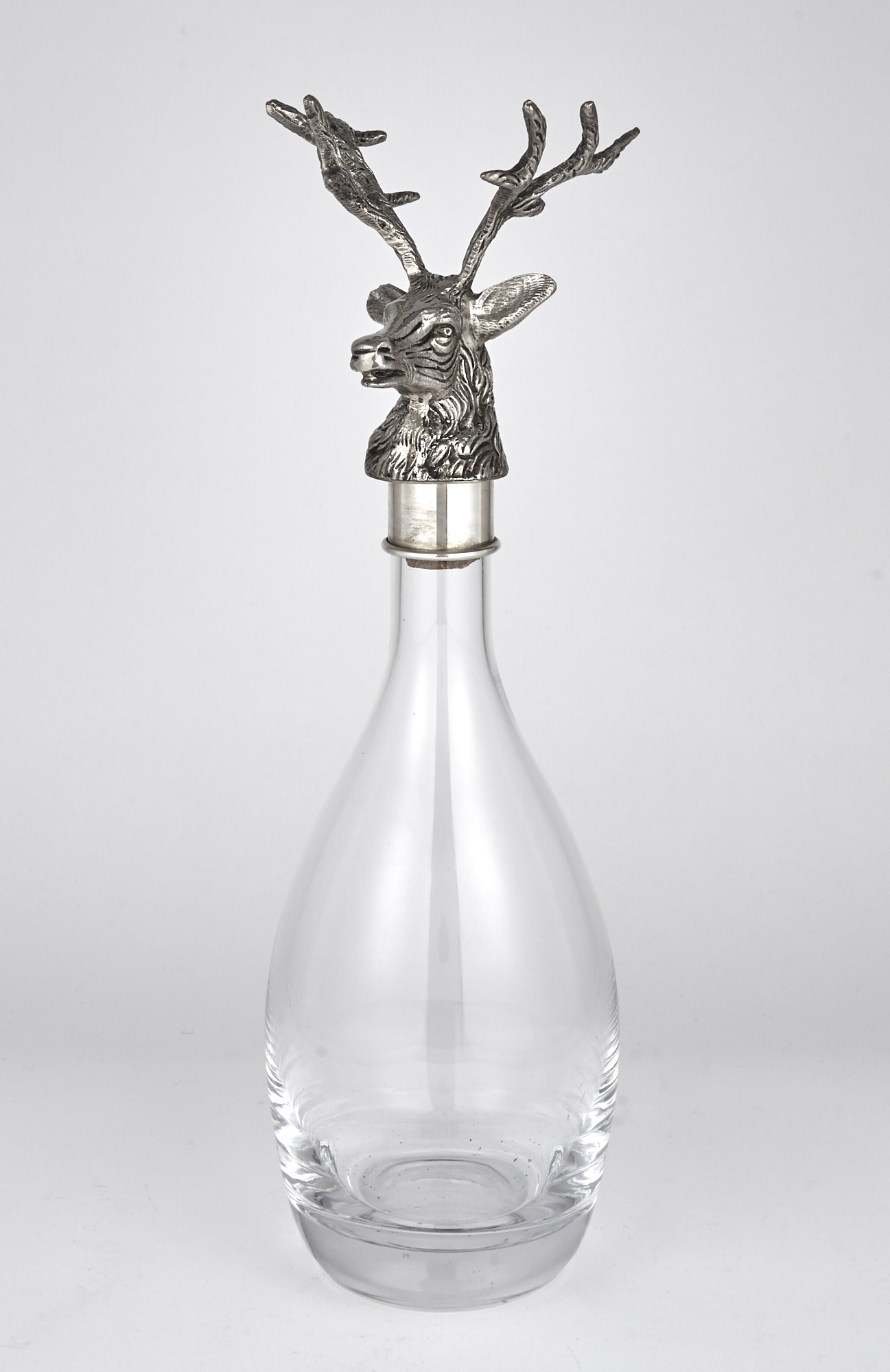 Lot image - Novelty Pewter and Glass Decanter