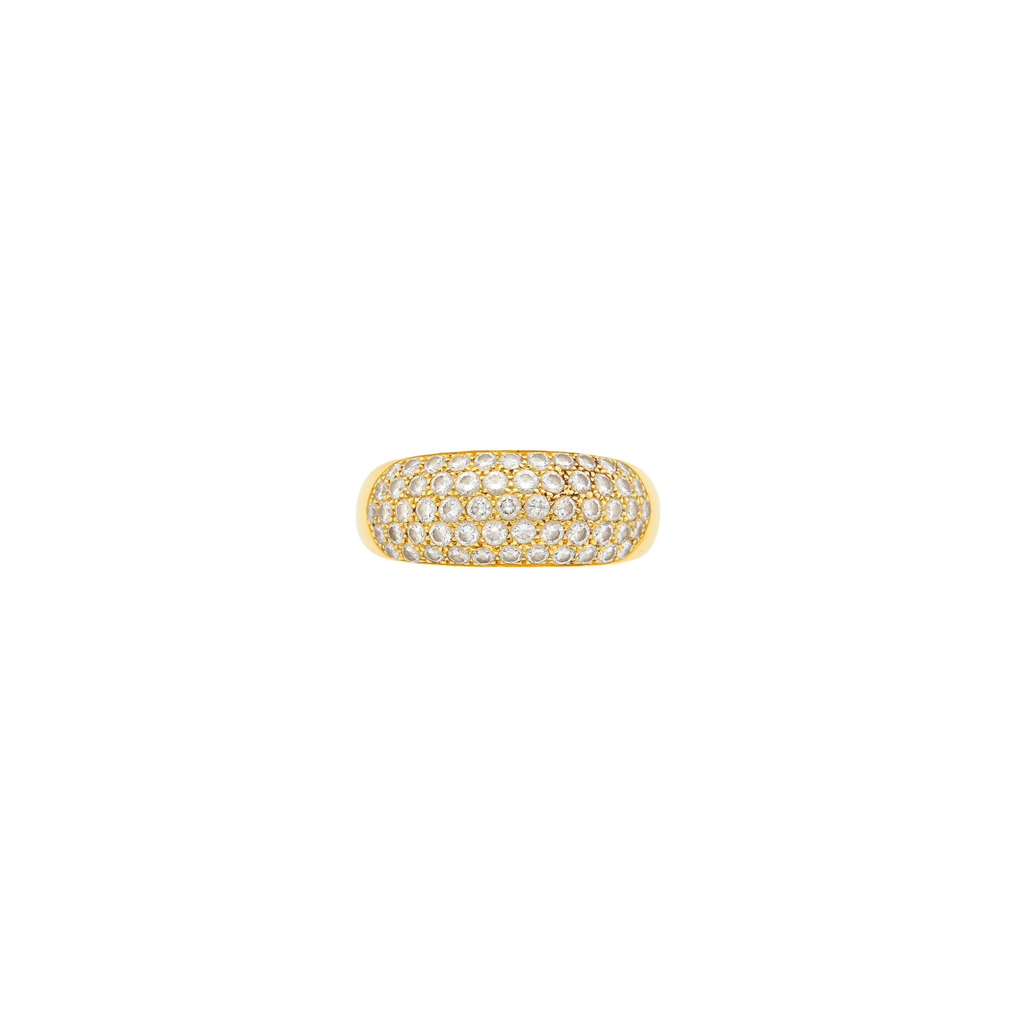Lot image - Van Cleef & Arpels Gold and Diamond Bombé Ring, France