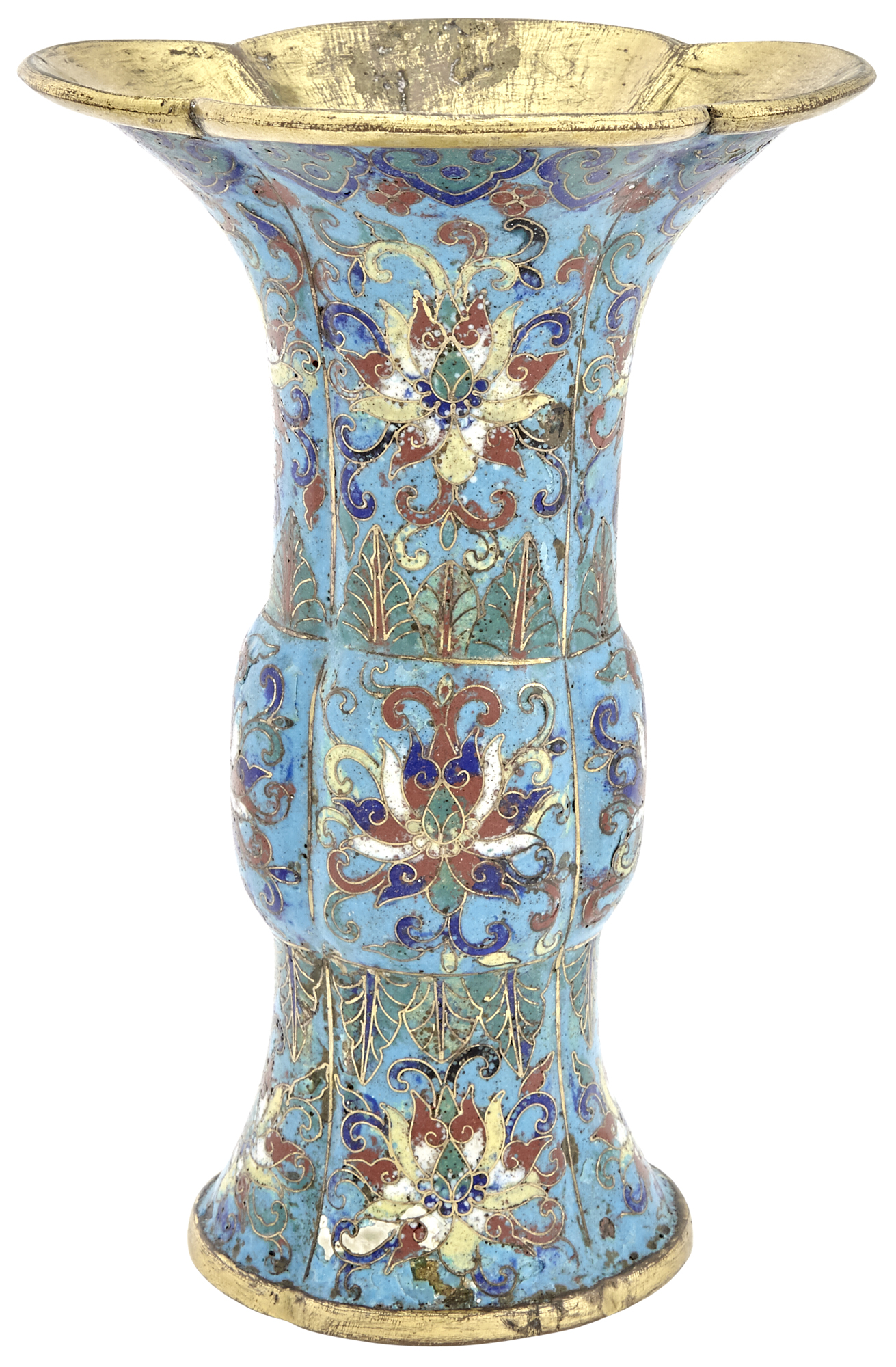 Lot image - A Chinese Cloisonné Enamel Gu Vase