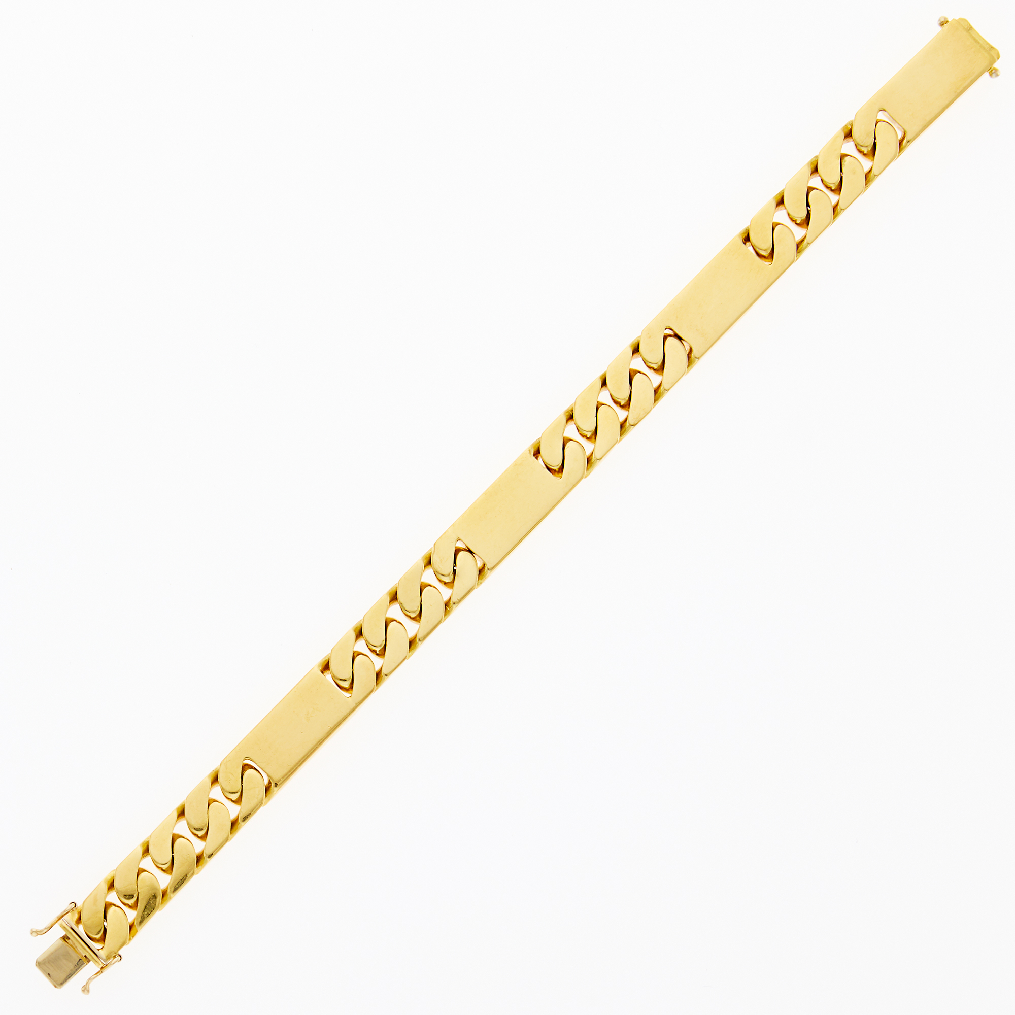 Lot image - Gold Bar and Curb Link Bracelet