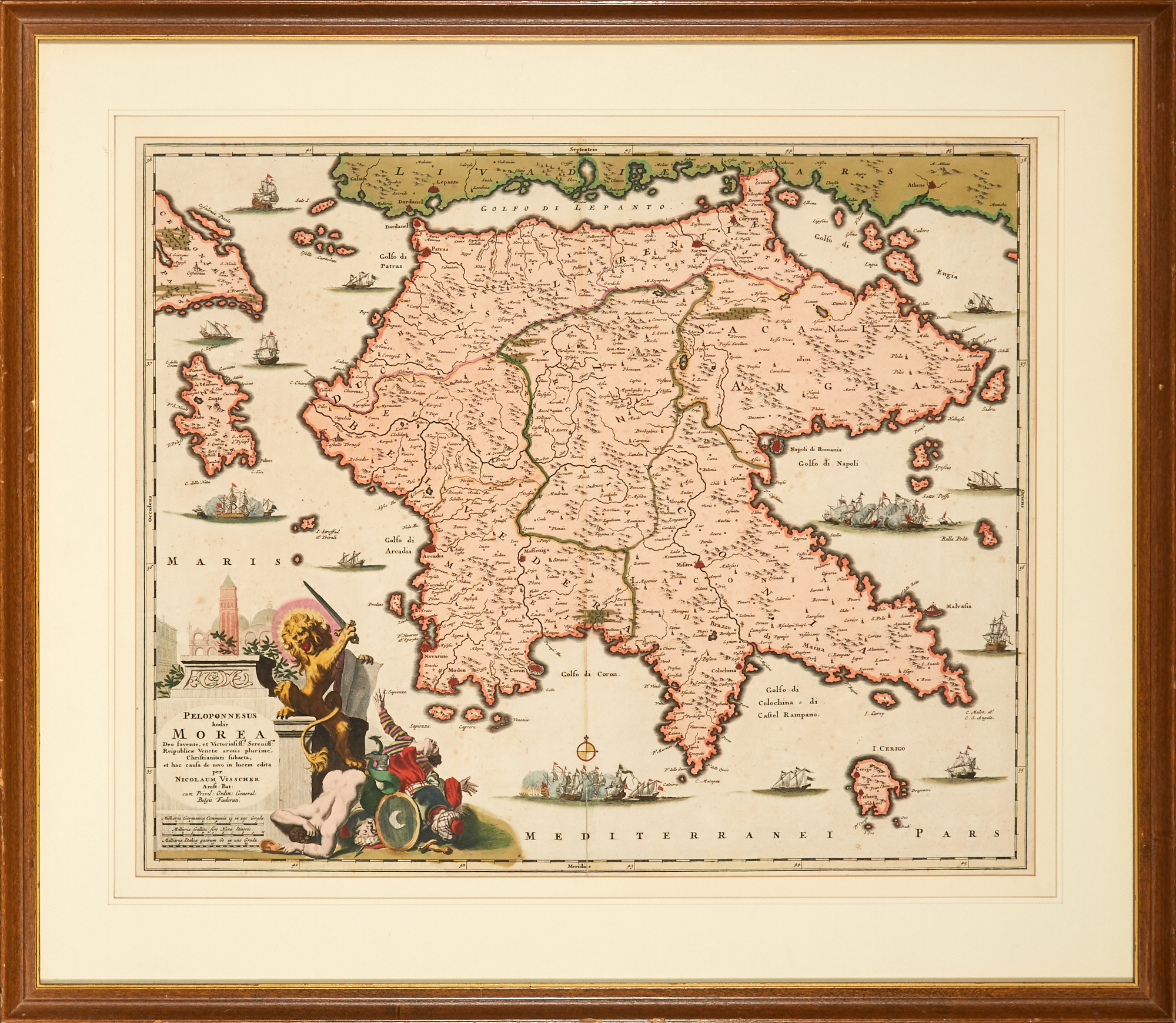 Lot image - [MAP-GREECE]  VISSCHER, NICOLAS. Peloponnesus Hodie Morea.