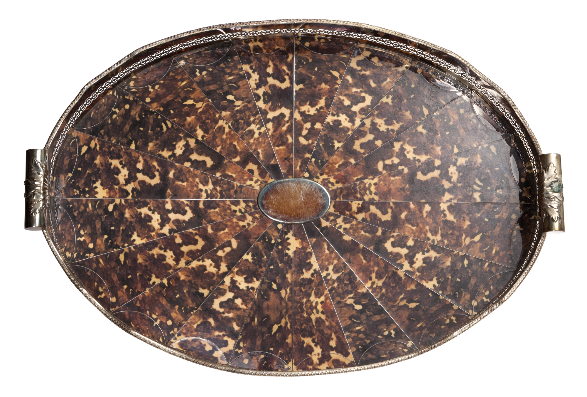 Lot image - Silver Plated Faux Tortoiseshell Gallery Tray