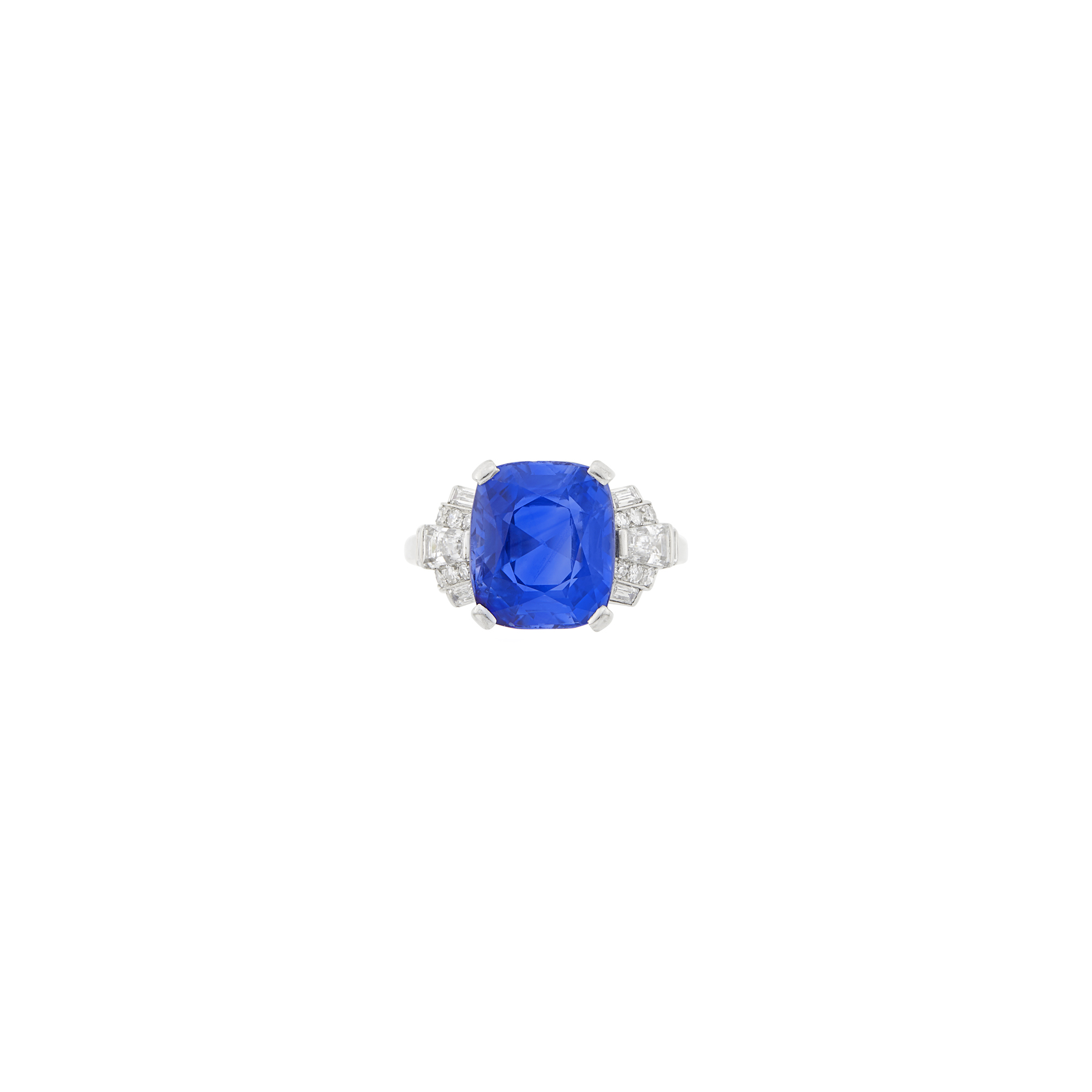 Lot image - Raymond Yard Platinum, Sapphire and Diamond Ring
