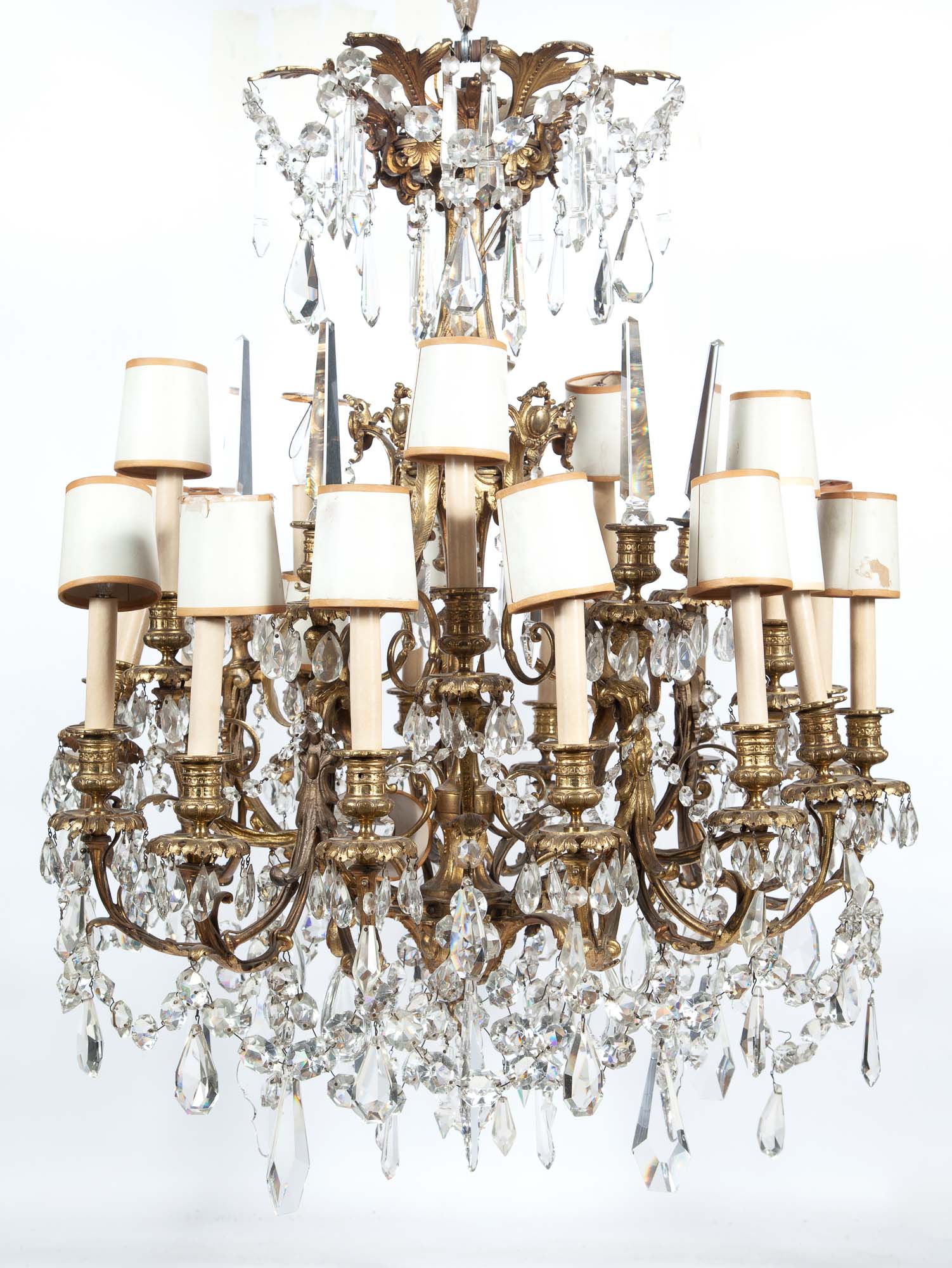 Lot image - Napoleon III Gilt-Bronze and Cut-Glass Twenty-Four Light Chandelier