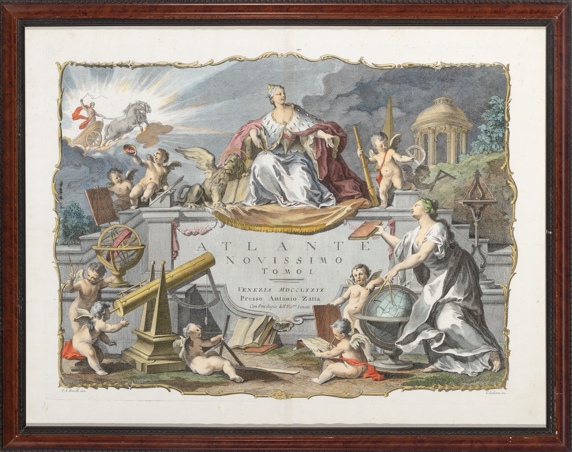 Lot image - [ATLAS]  ZATTA, ANTONIO. Title-page to Zattas Atlante Novissimo.