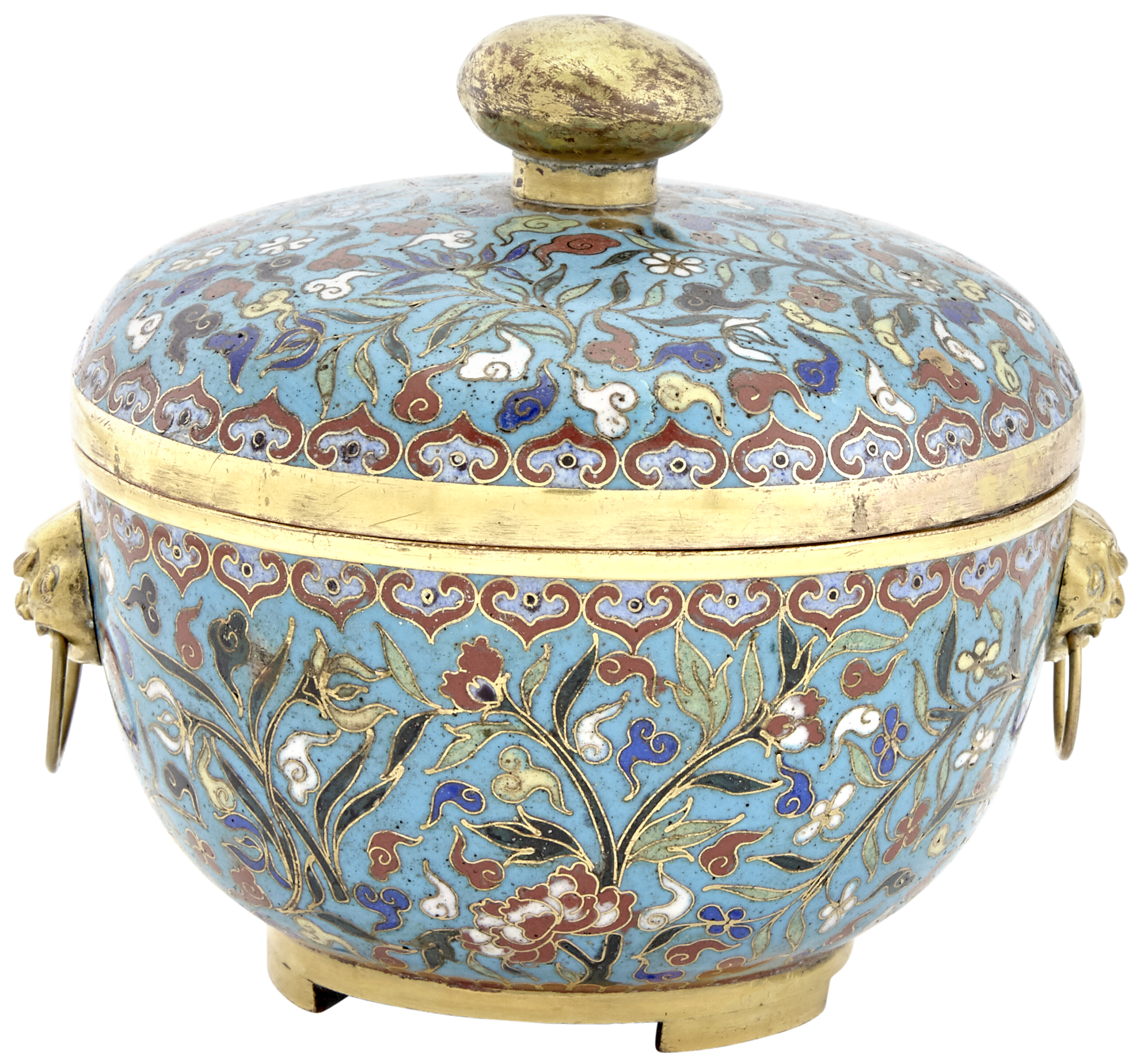 Lot image - A Chinese Cloisonné Enamel Round Box and Cover