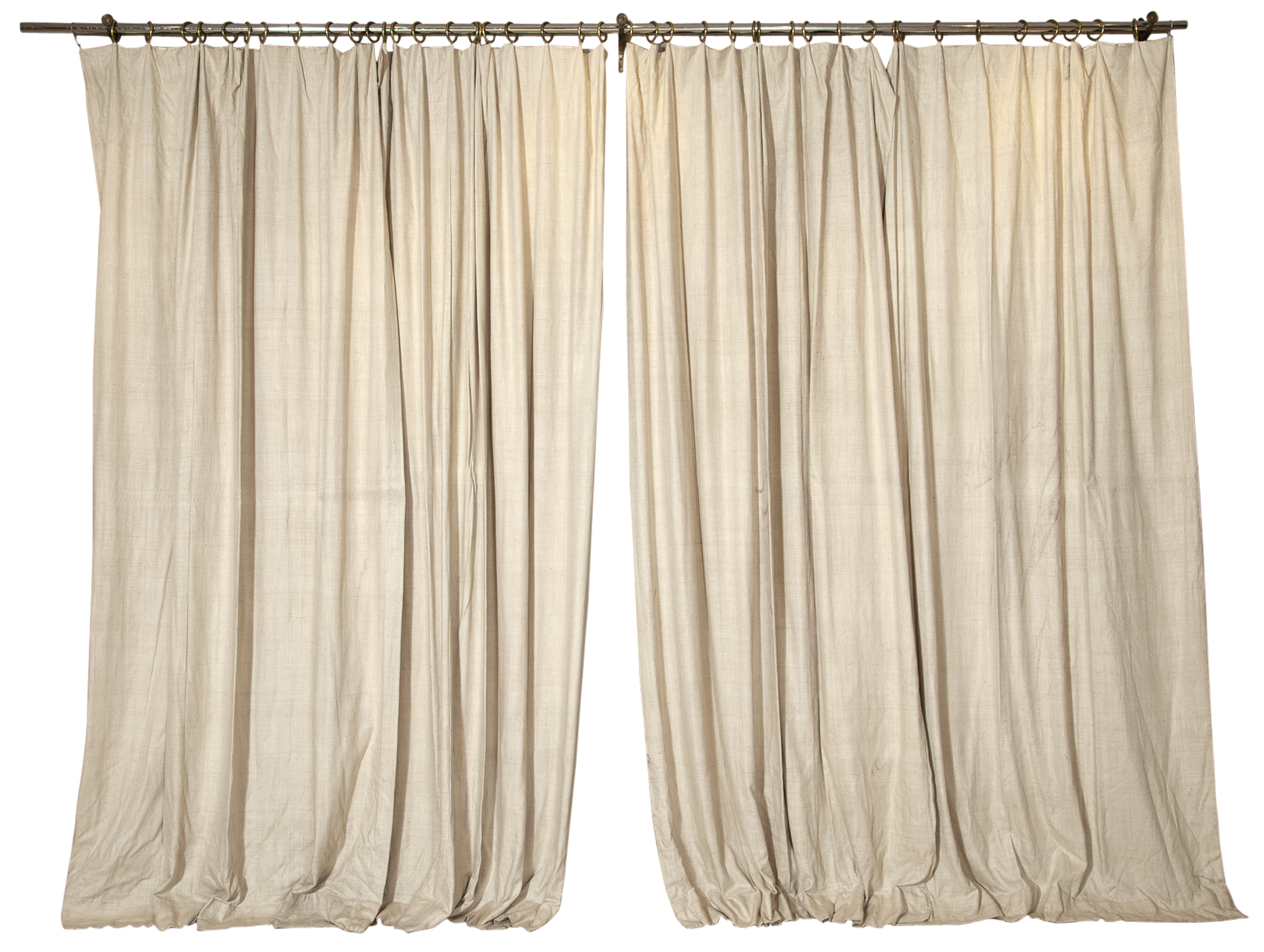 Lot image - Two Pairs of Silk and Silk-Chenille Drapery Panels; Together with a Single Fabric Panel