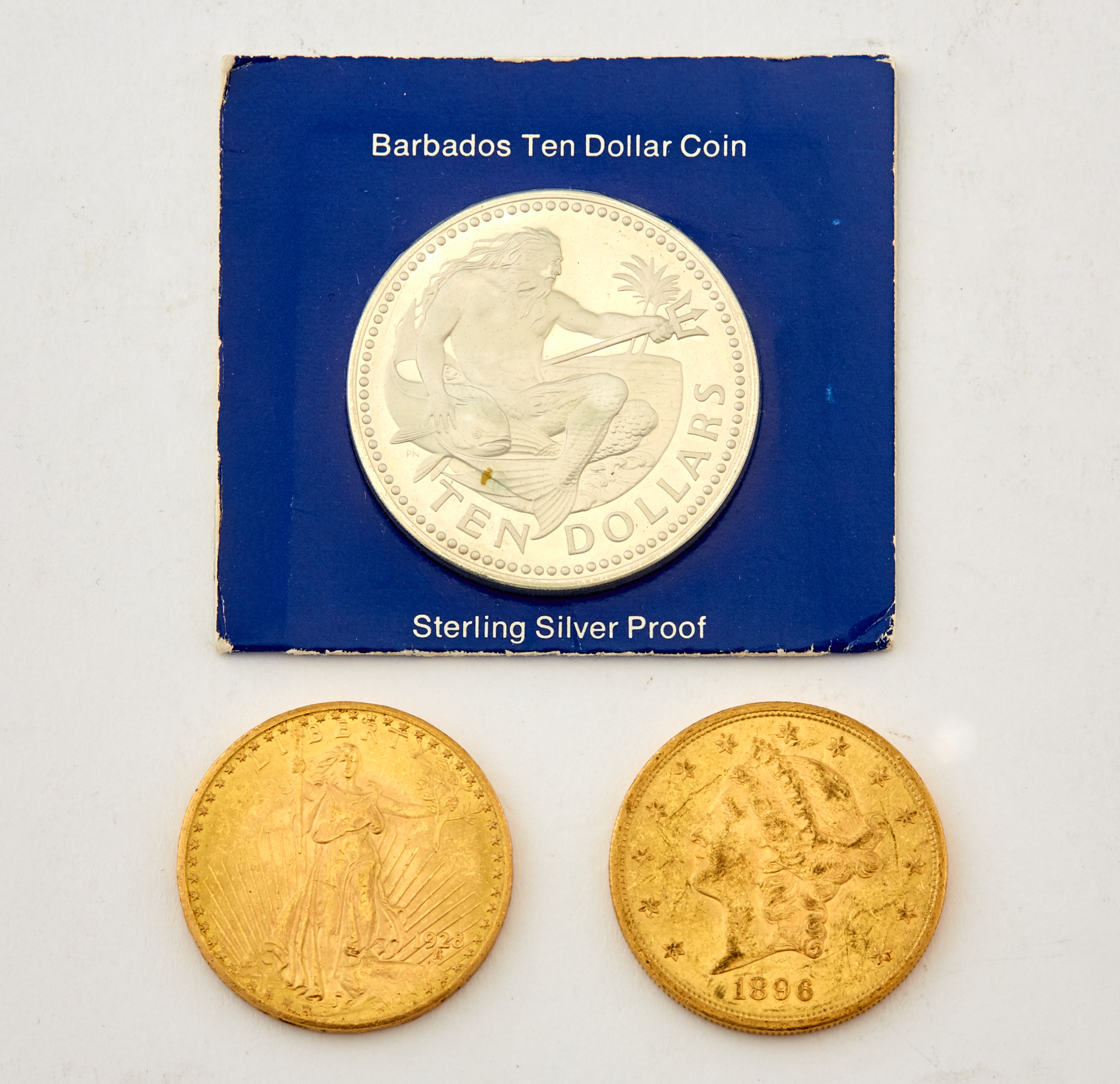 Lot image - Group of Two Gold Coins and Silver Coin