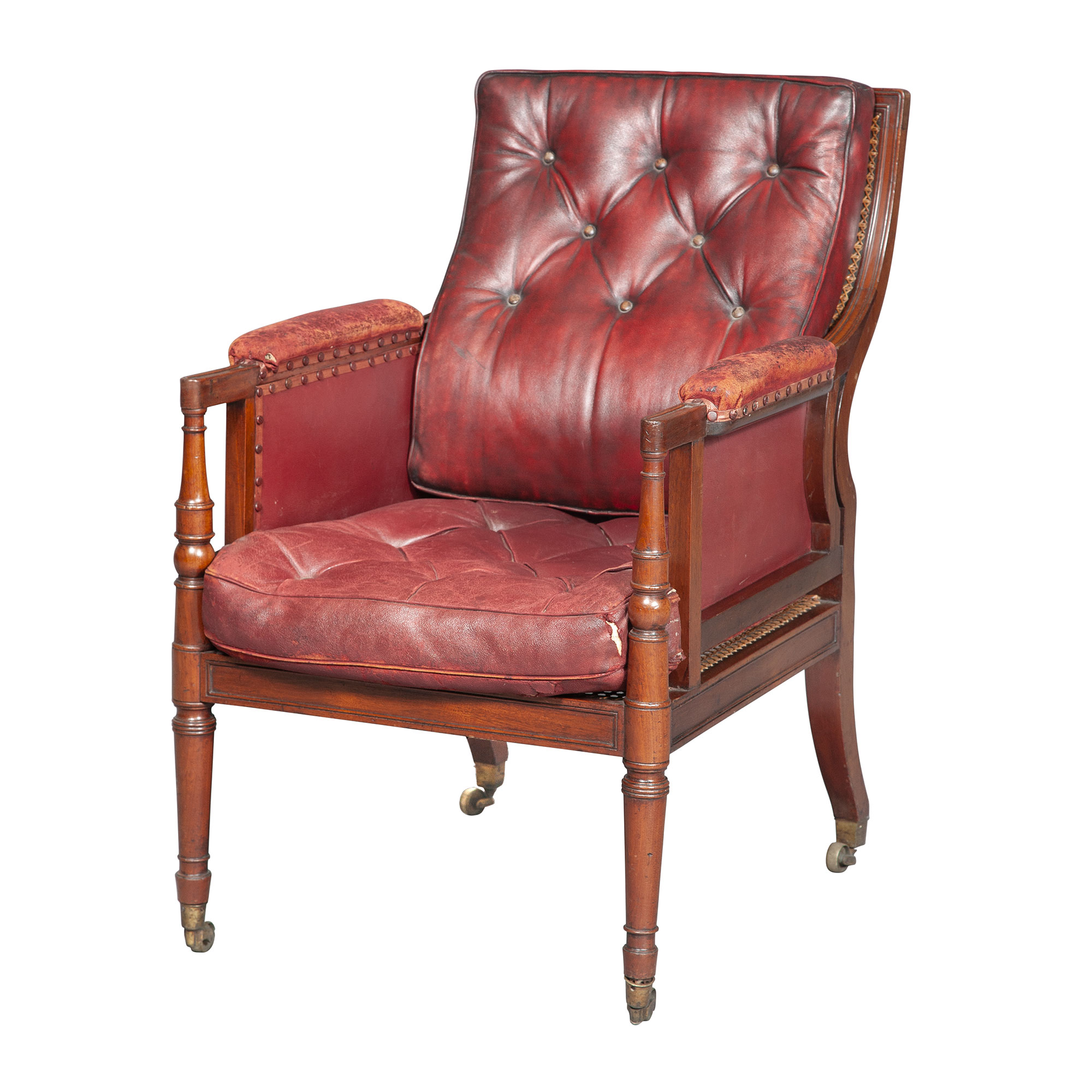 Lot image - Regency Mahogany and Caned Bergère
