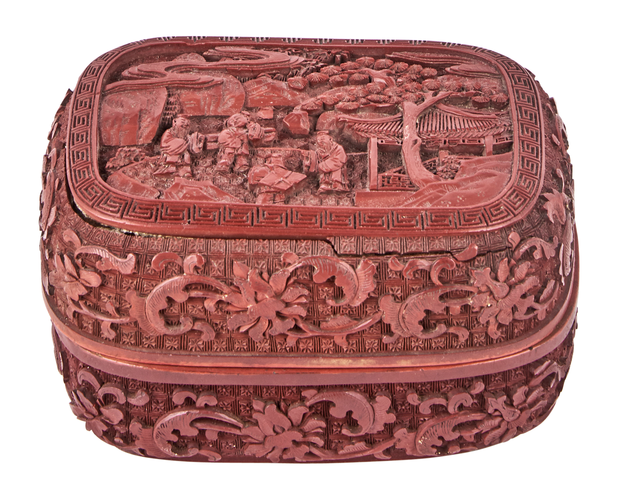 Lot image - A Chinese Cinnabar Lacquer Box