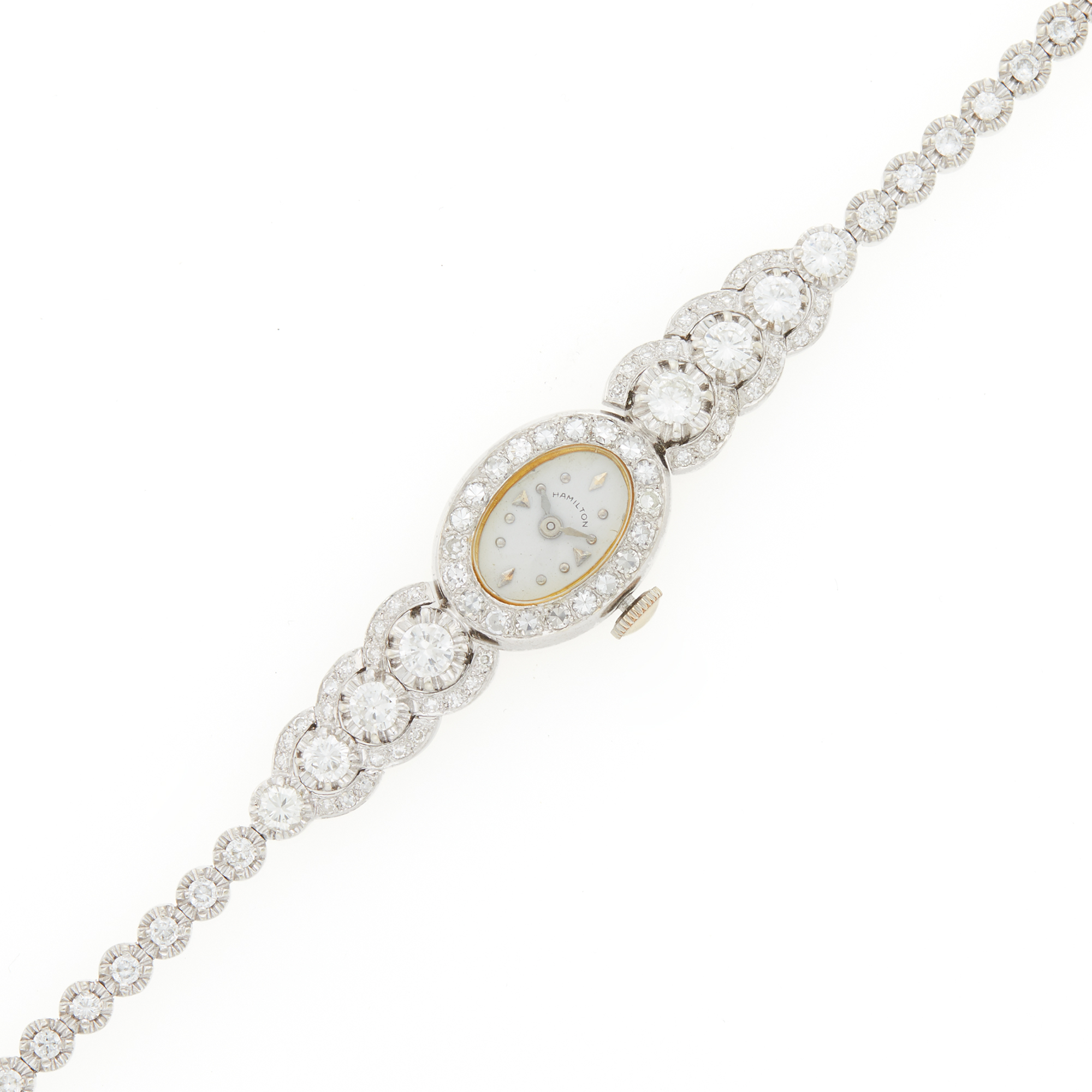 Lot image - Hamilton White Gold and Diamond Wristwatch