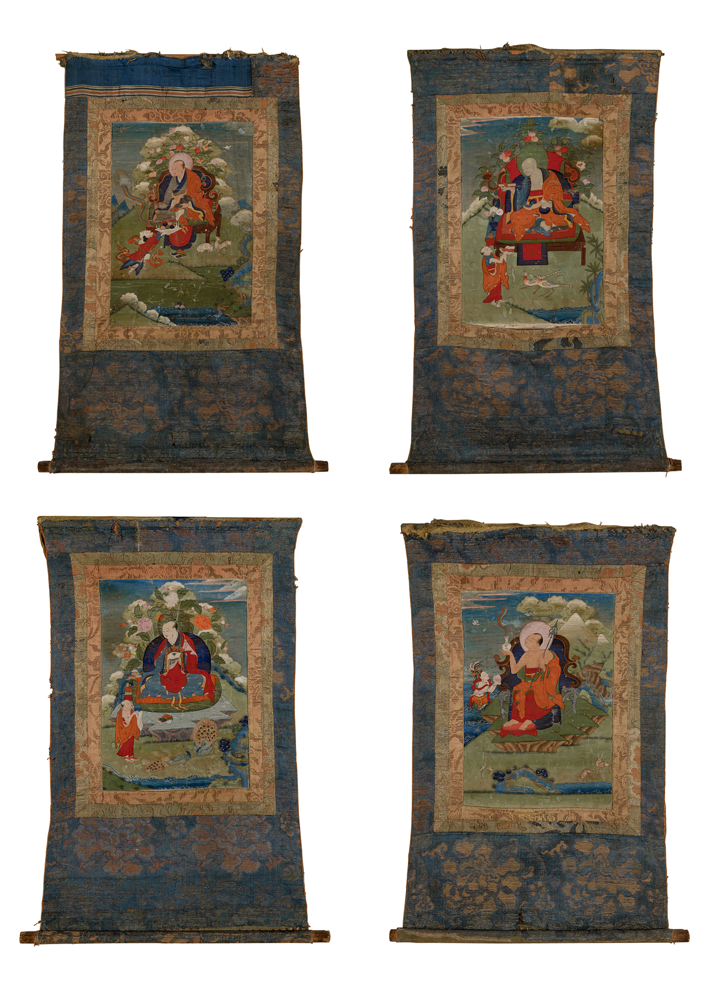 Lot image - Four Tibetan Thangkas from an Arhat Set