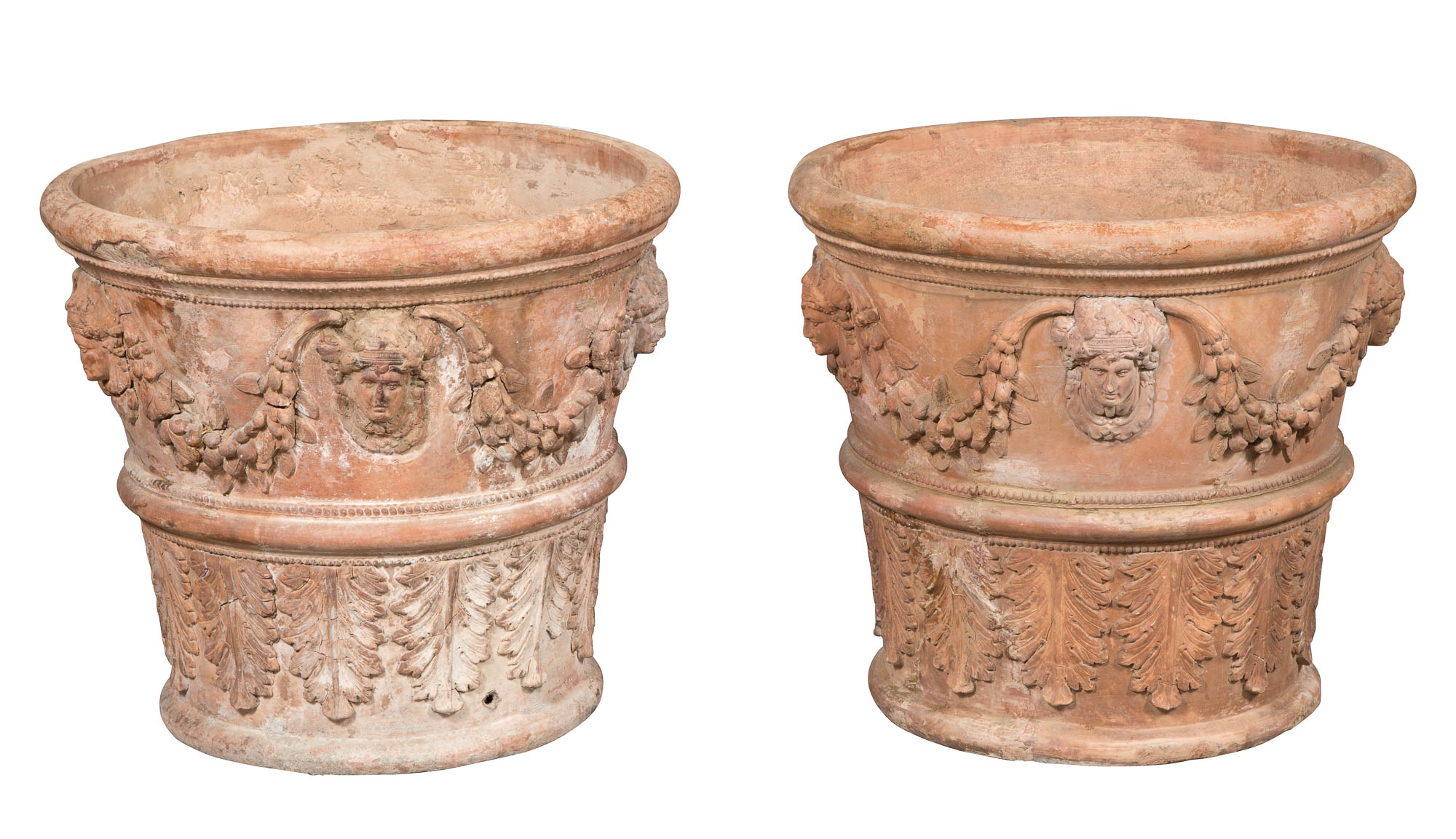 Lot image - Pair of Neoclassical Style Terracotta Planters