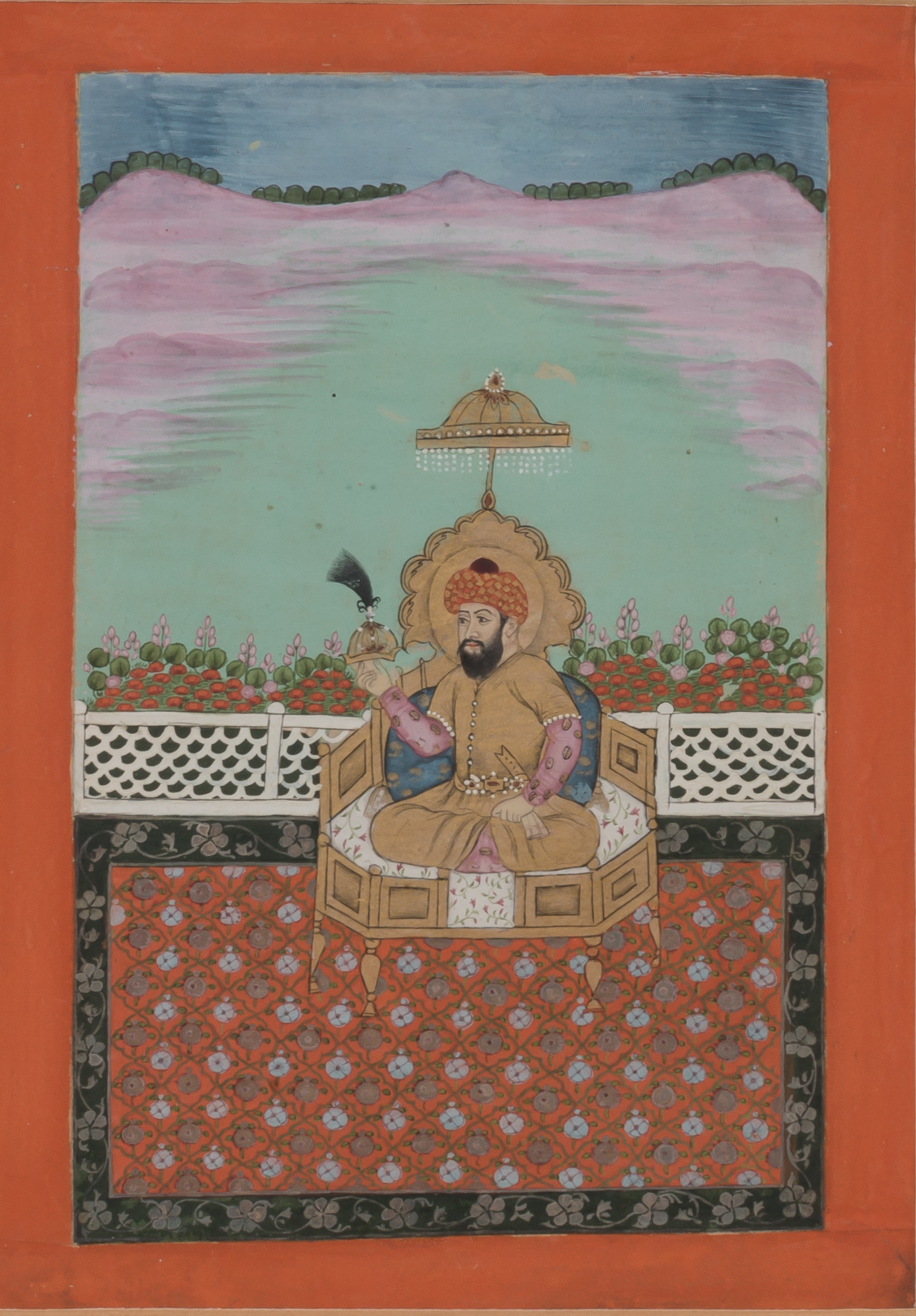 Lot image - Framed Indian Gouache on Paper Miniature Painting