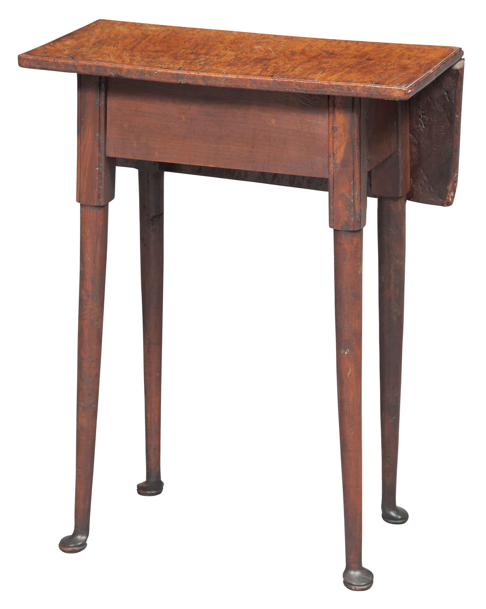 Lot image - English Burr Walnut Drop-Leaf Small Table