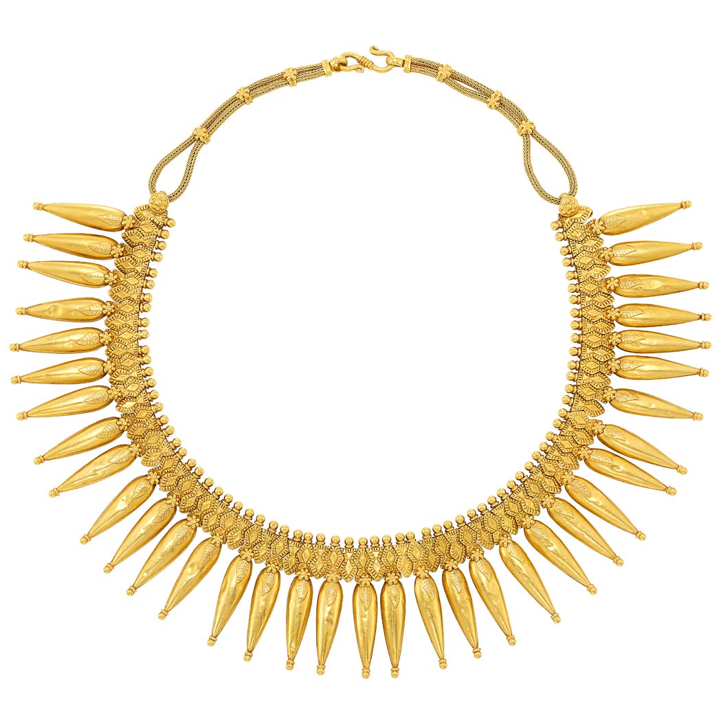 Lot image - High Karat Gold Fringe Necklace