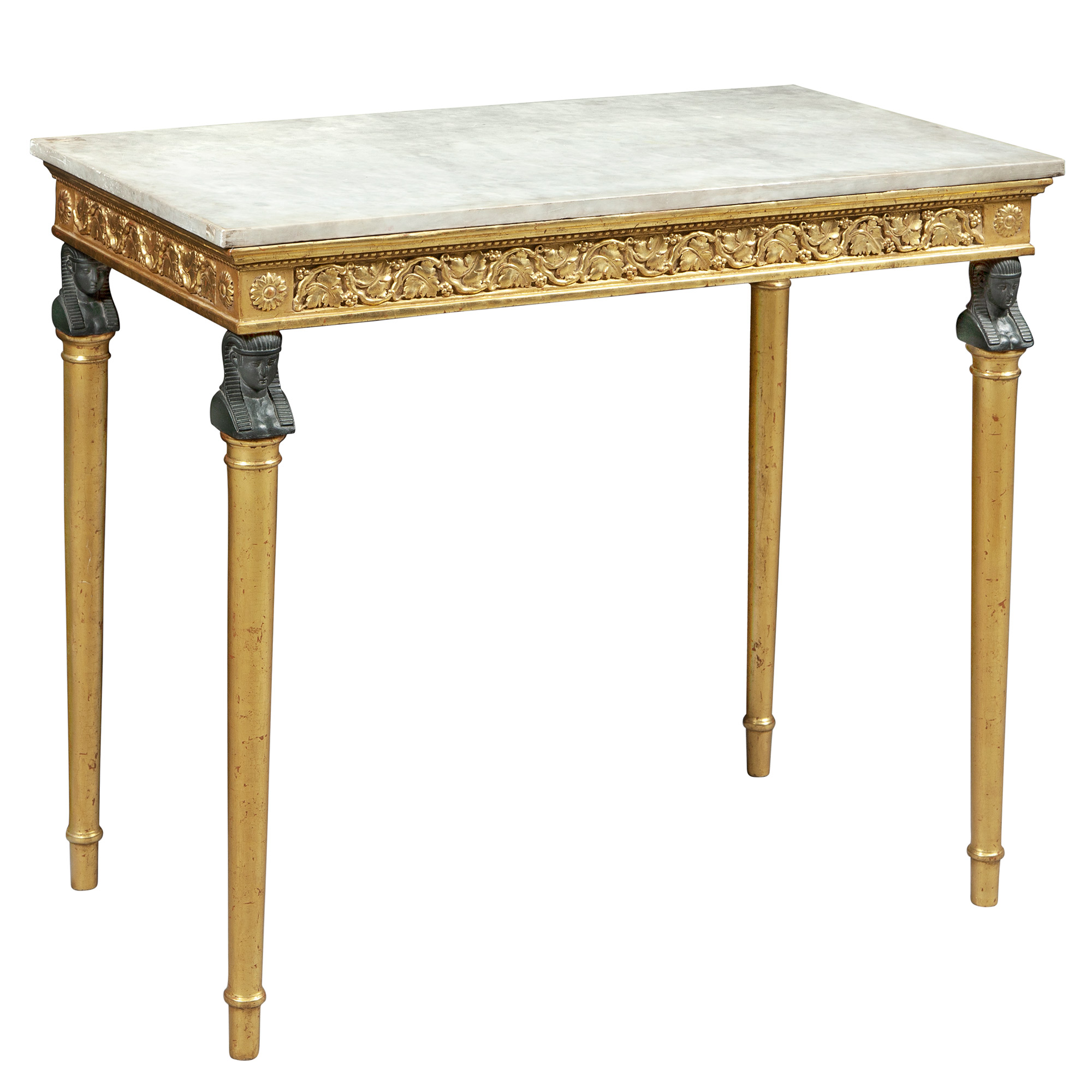 Lot image - Swedish Neoclassical Giltwood and Part-Ebonized Pier Table by Pehr Ljung