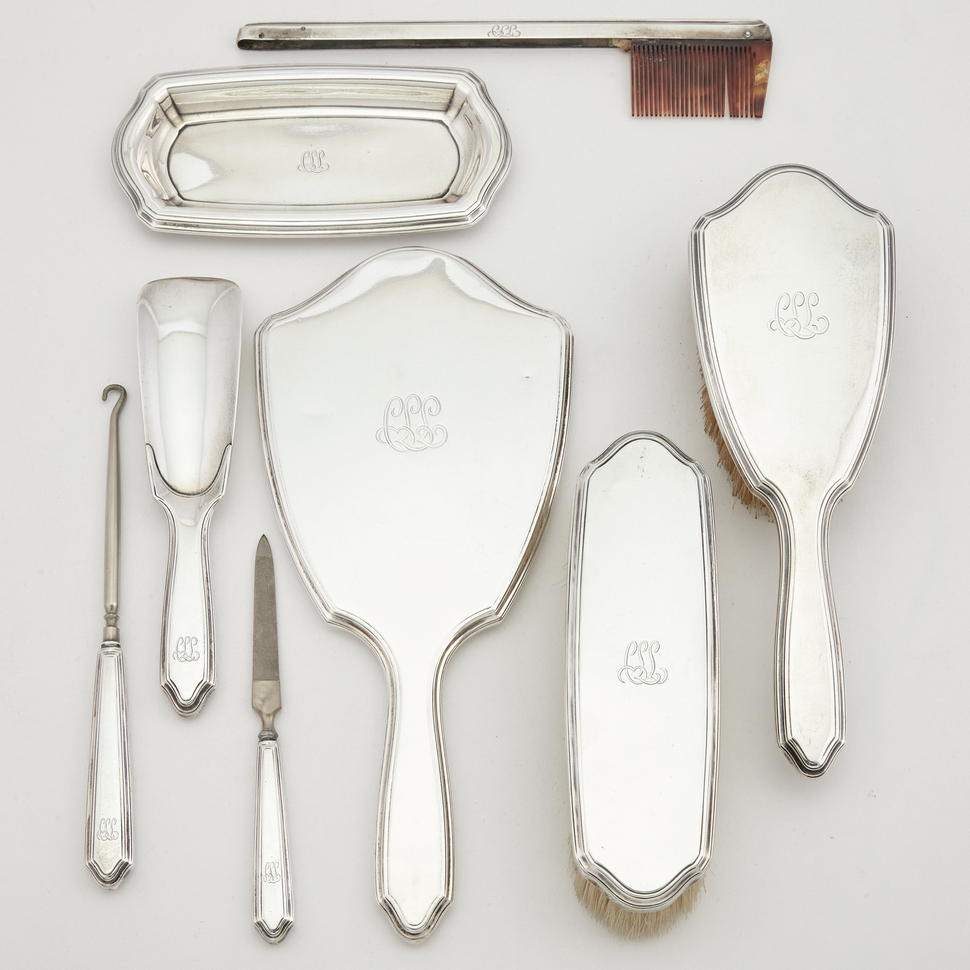 Lot image - Tiffany & Co. Makers Sterling Silver Ladys Toiletry Set