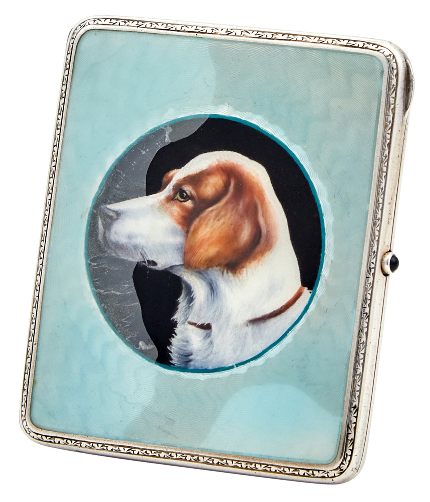 Lot image - Continental Silver and Enamel Novelty Cigarette Case