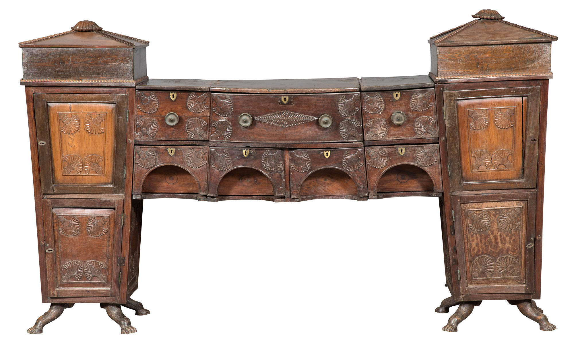 Lot image - Anglo-Indian Hardwood Pedestal Sideboard