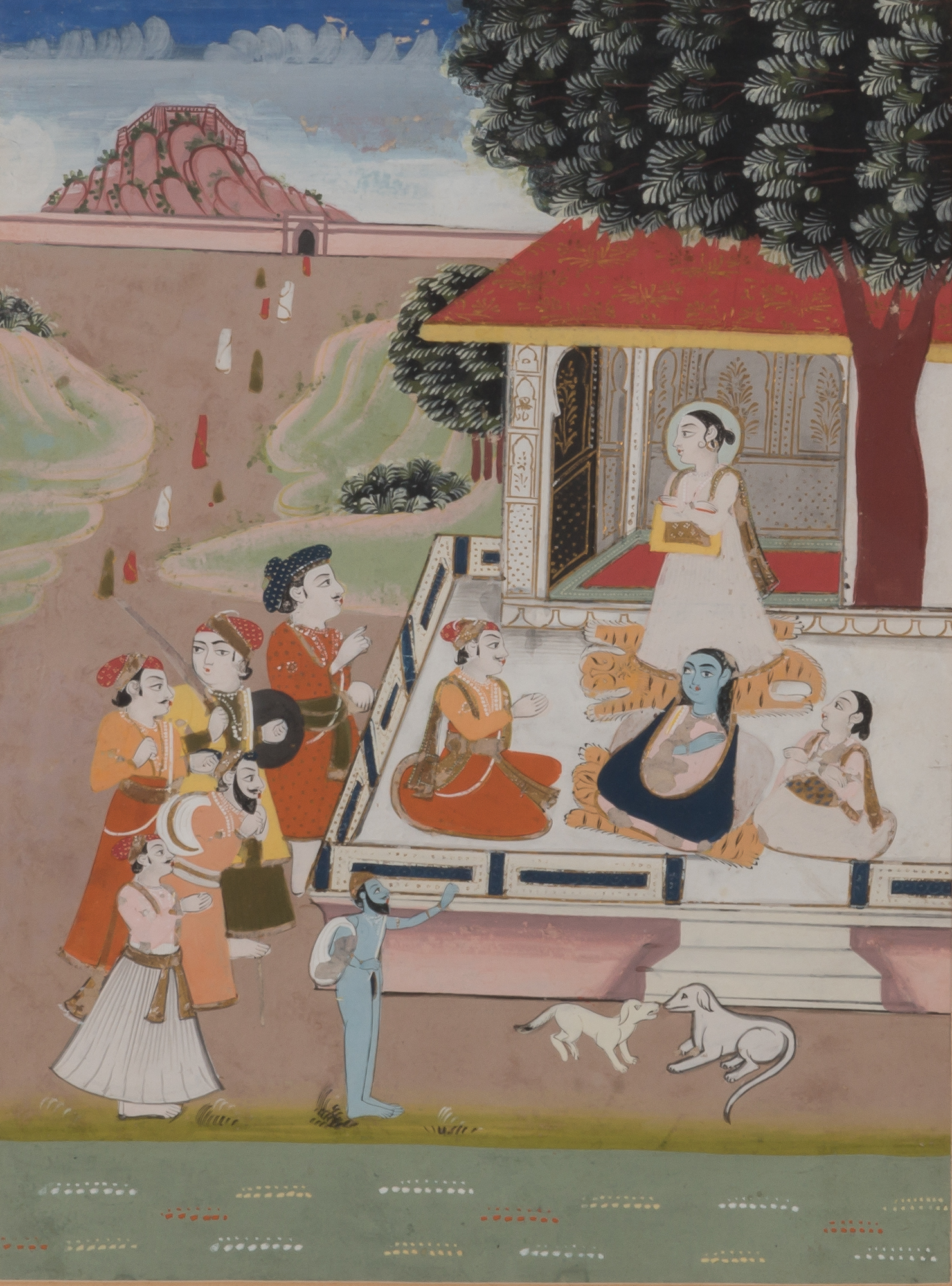 Lot image - Framed Indian Gouache on Paper Miniature Painting