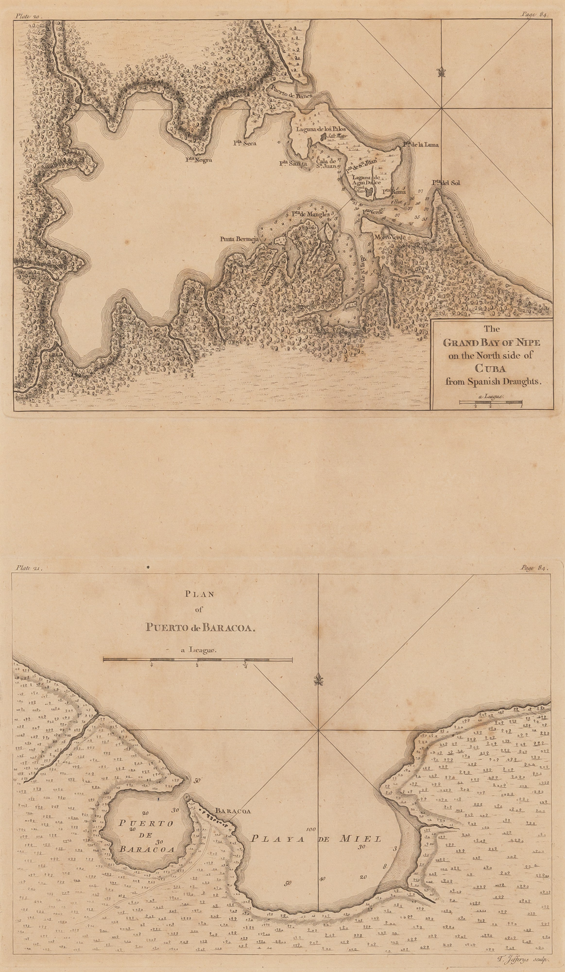Lot image - [MAPS-CUBA]  Two maps of Cuba by Thomas Jefferys.