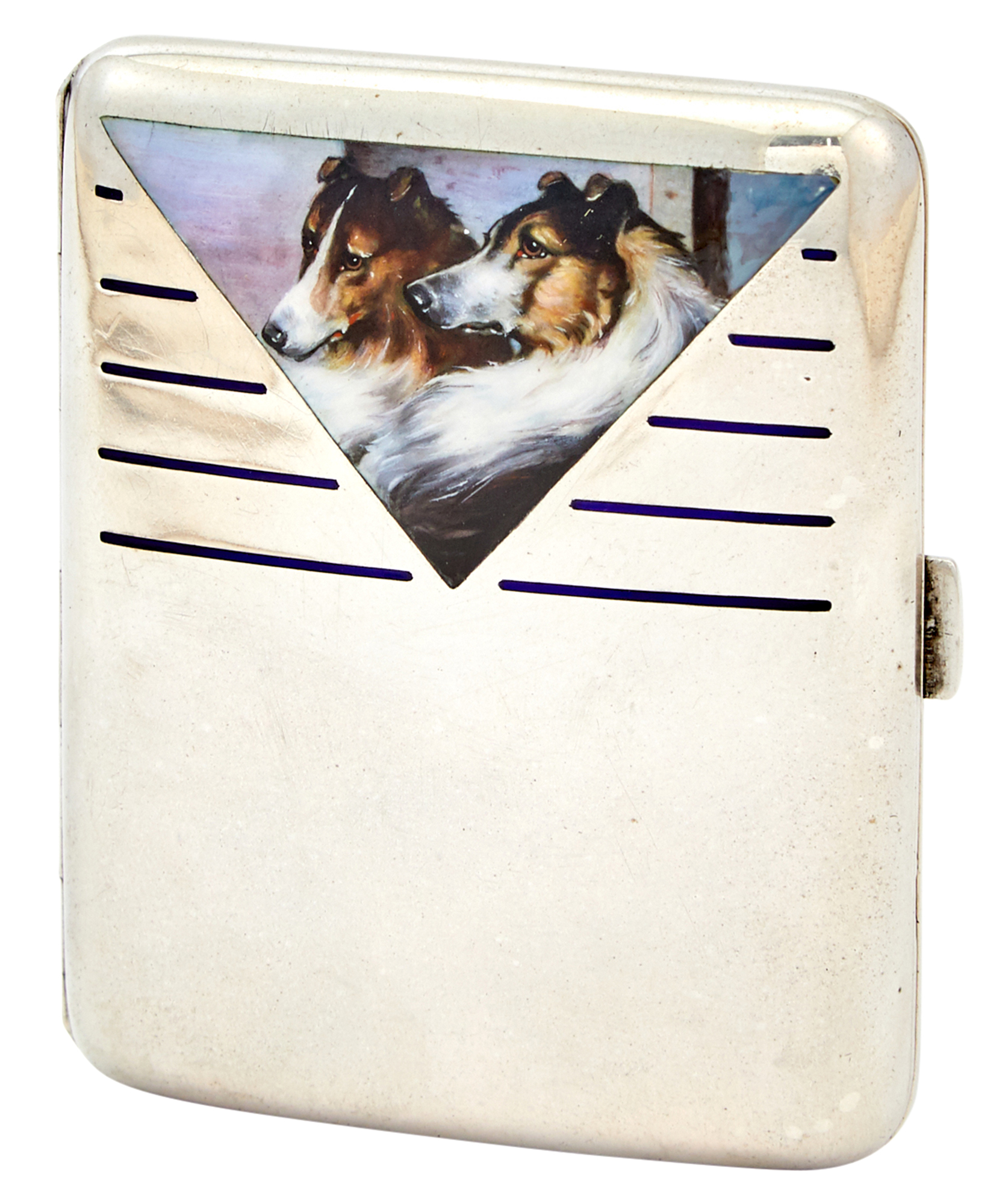 Lot image - Continental Silver and Enamel Novelty Cigarette Case