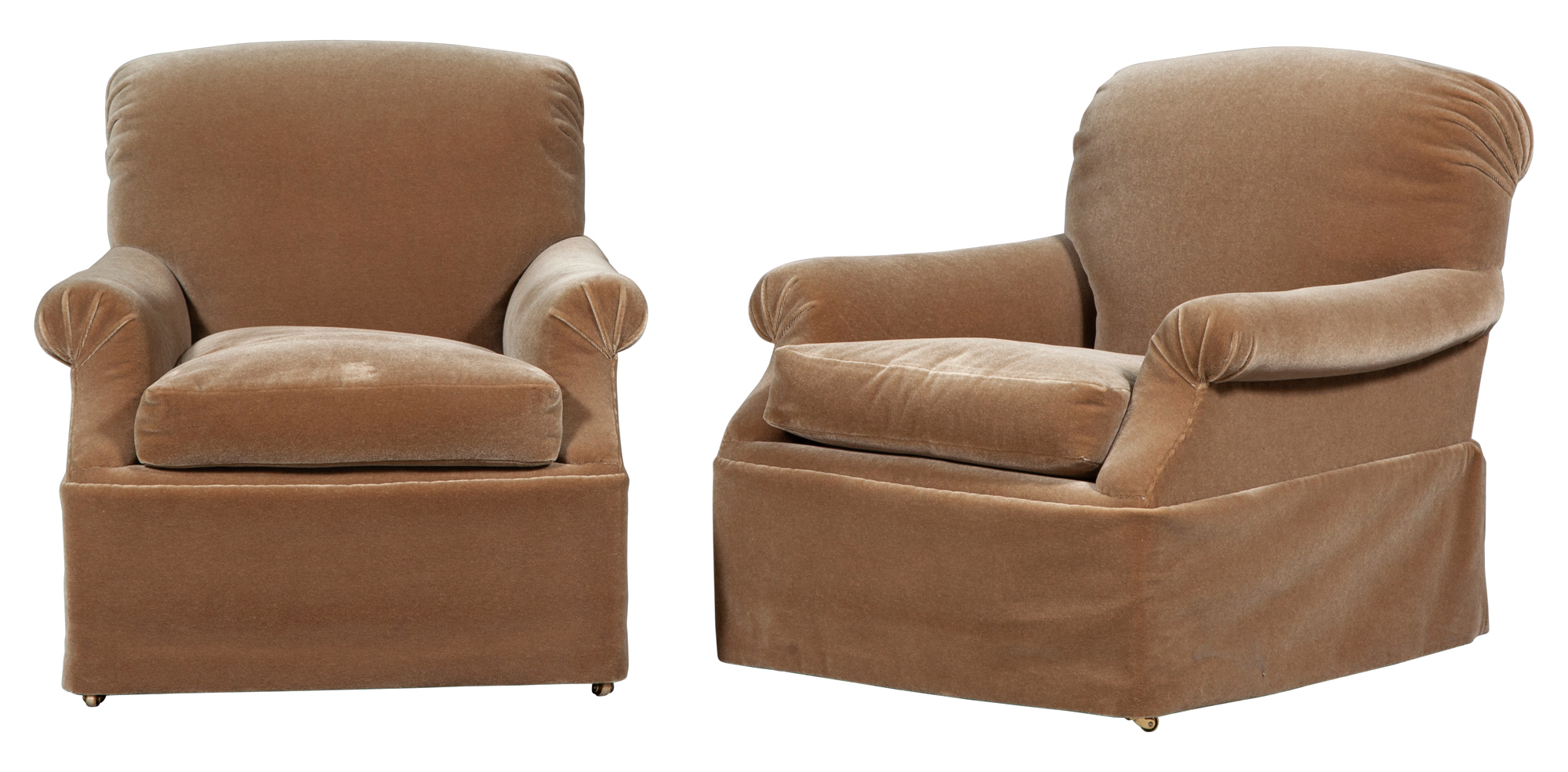Lot image - Pair of Upholstered Club Chairs