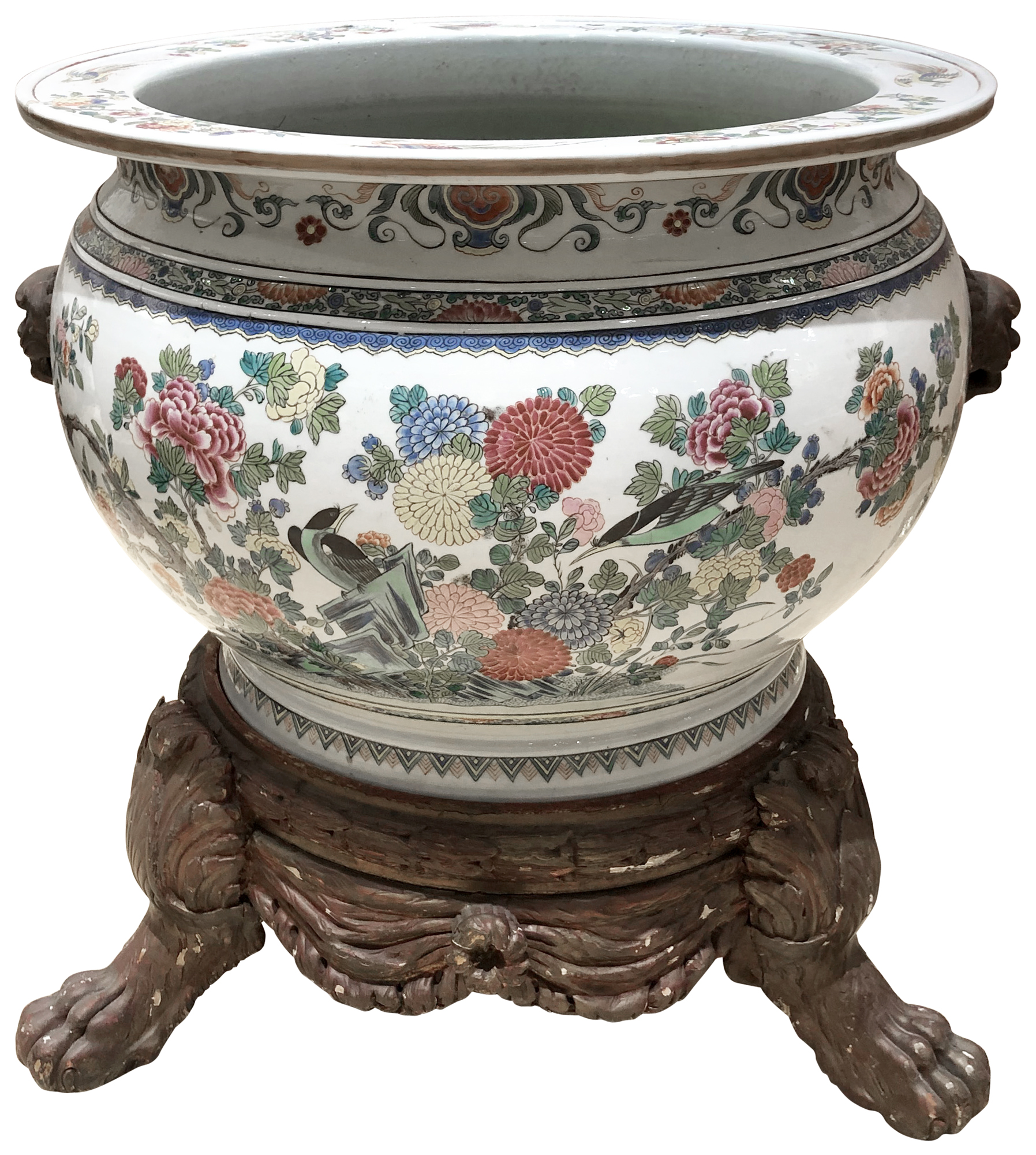 Lot image - Chinese Famille Rose Porcelain Fish Bowl