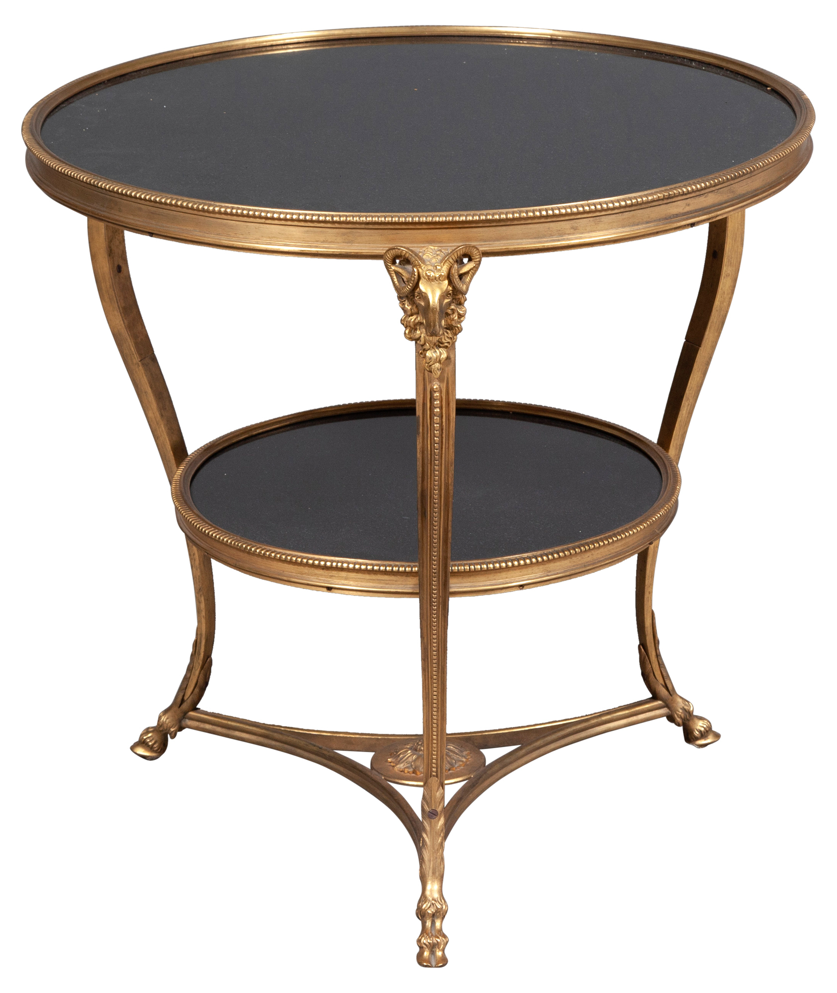 Lot image - Louis XVI Style Gilt-Metal and Black Quartz Guéridon