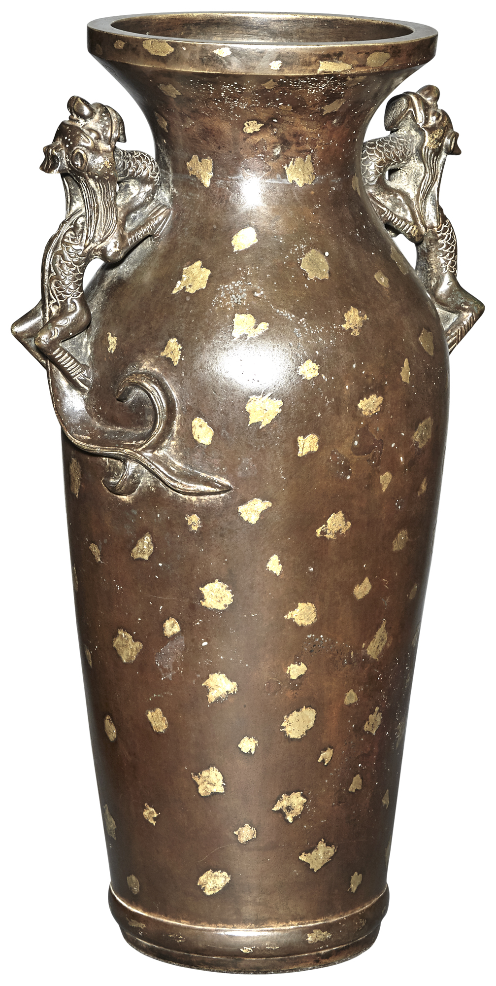 Lot image - A Chinese Gold-Splashed Bronze Vase