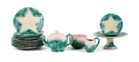 Lot image - American Majolica Partial Dessert Service