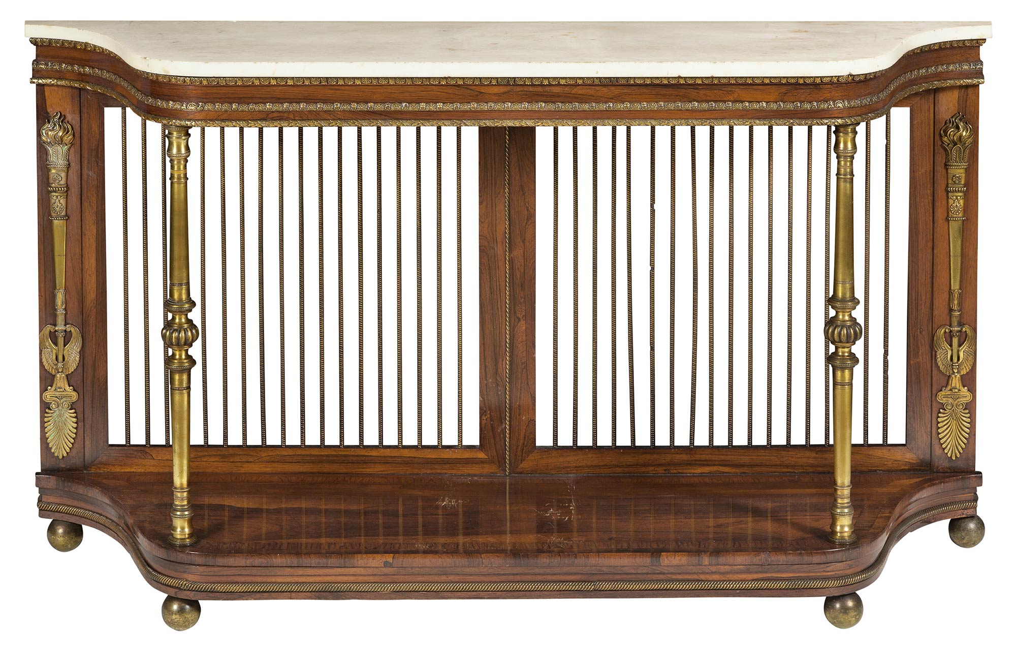 Lot image - George IV Ormolu-Mounted Rosewood Console Table