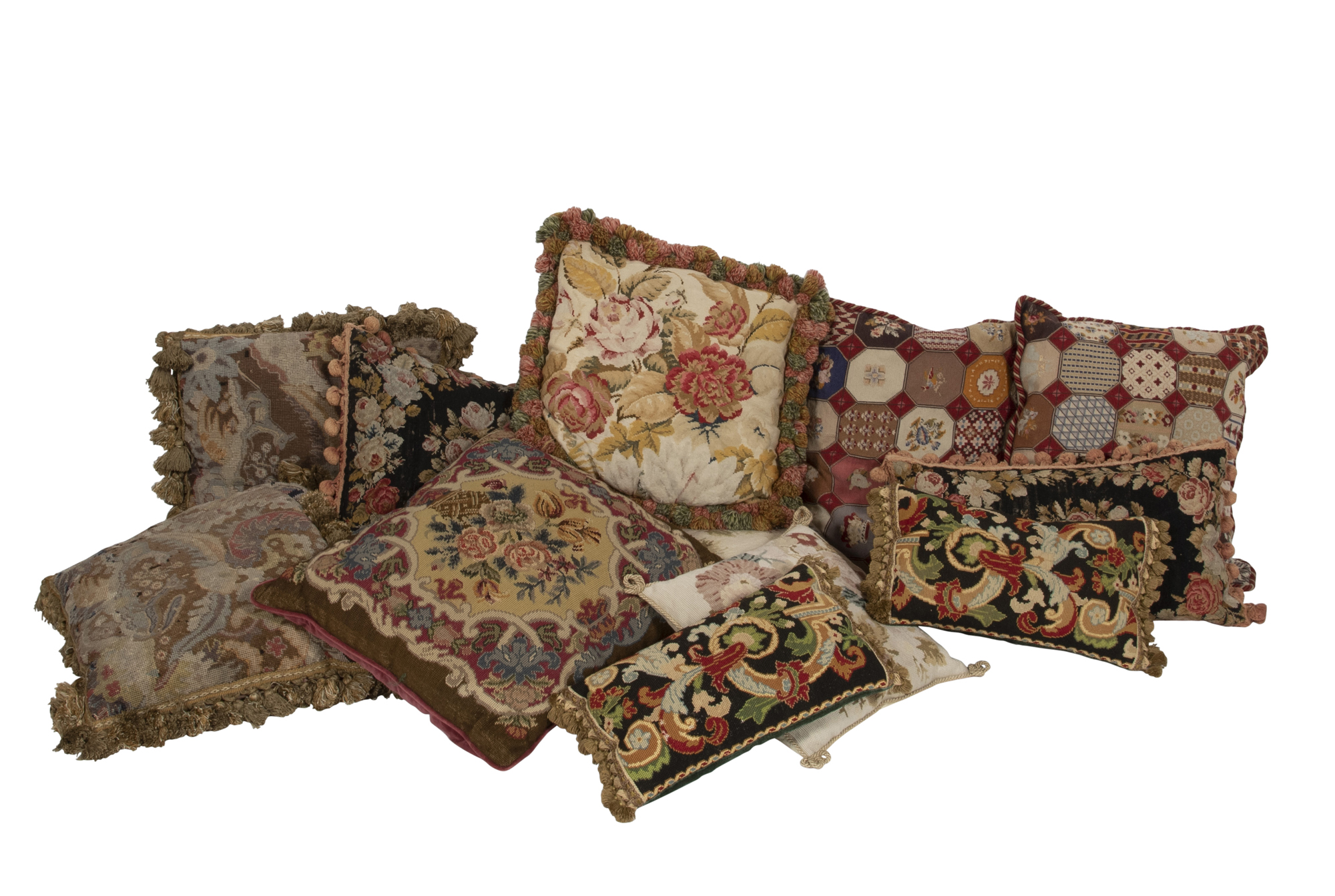 Lot image - Group of Needlepoint and Tapestry Pillows