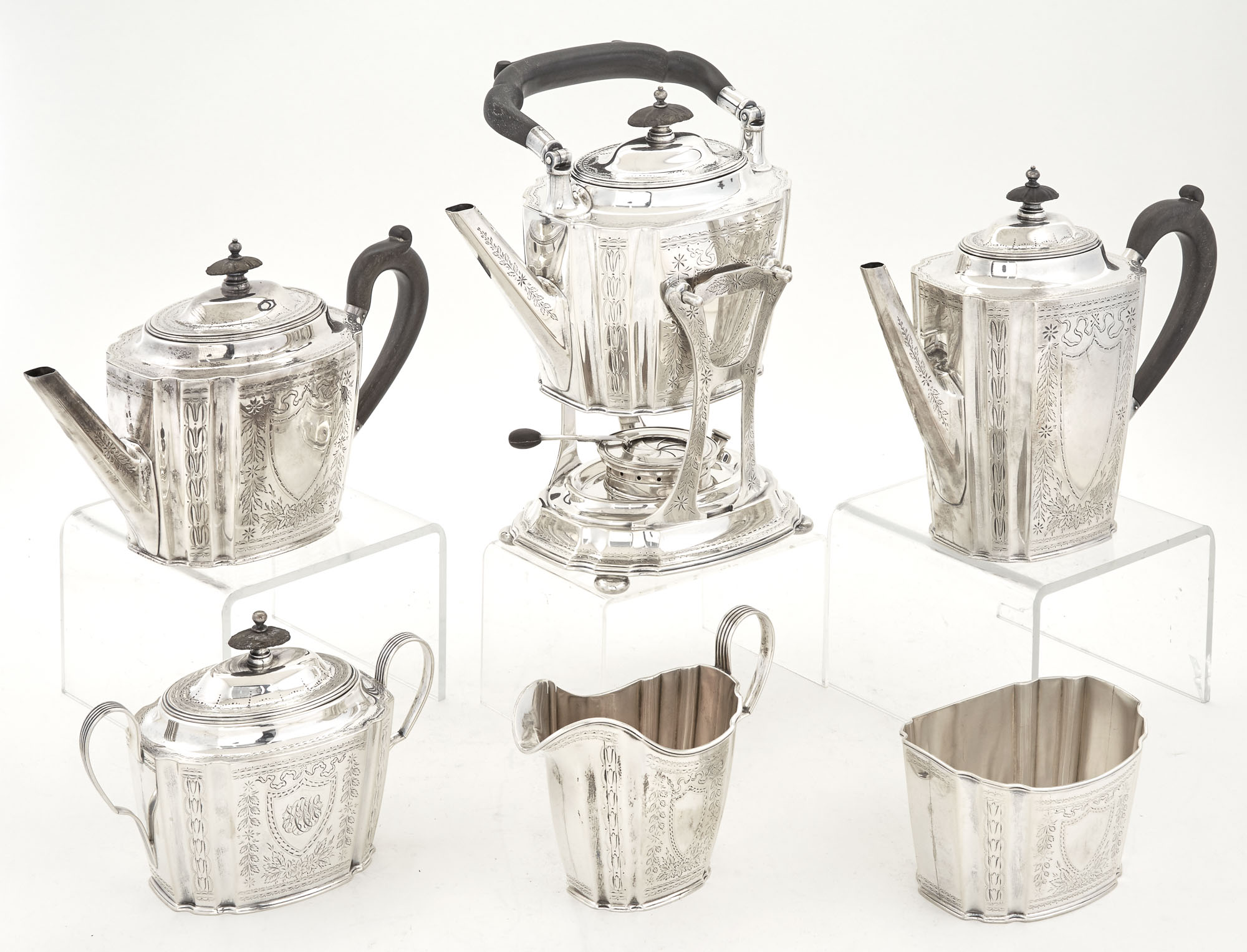 Lot image - Gorham George III Style Sterling Silver Tea and Coffee Service