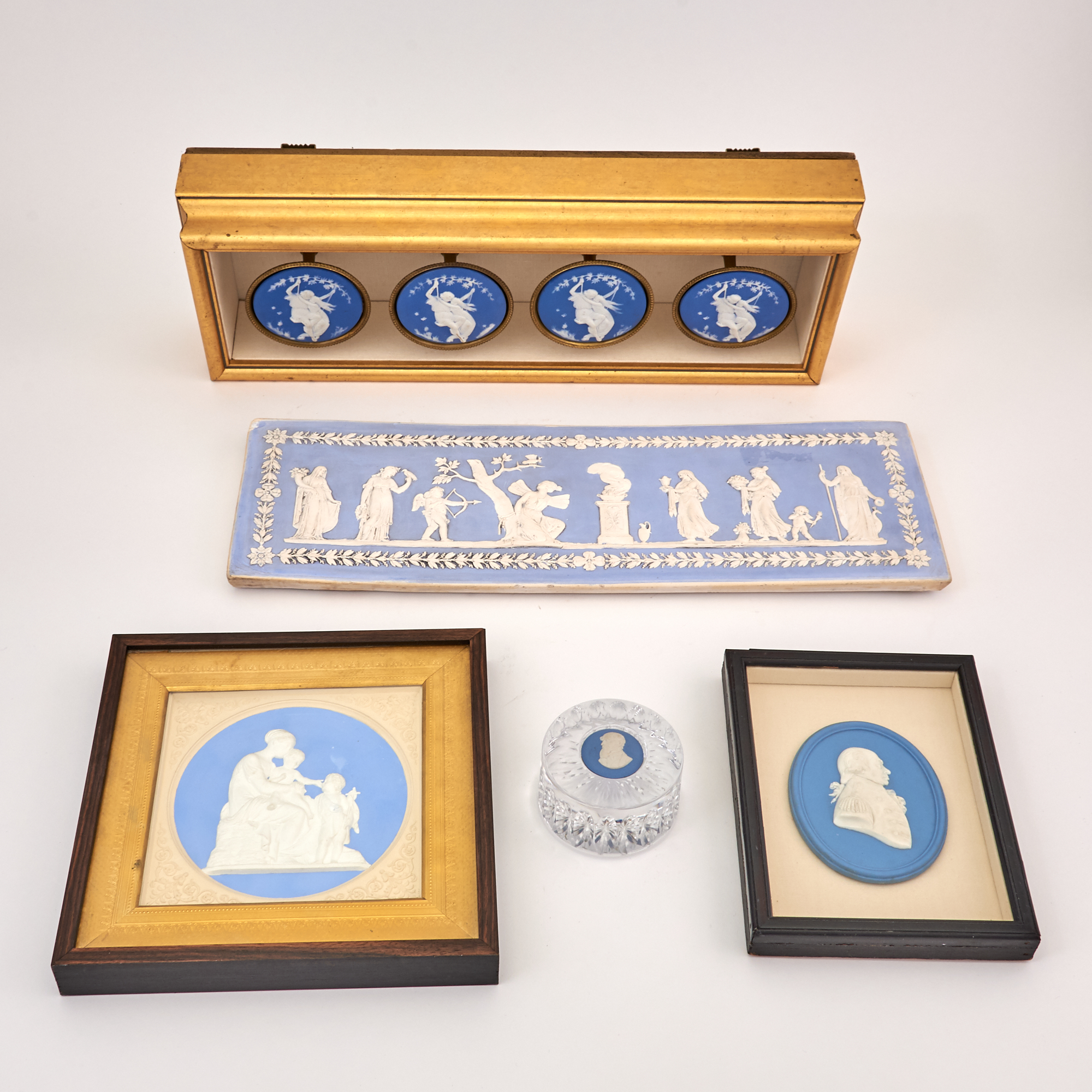 Lot image - Group of Wedgwood Jasperware and Other Similar Plaques