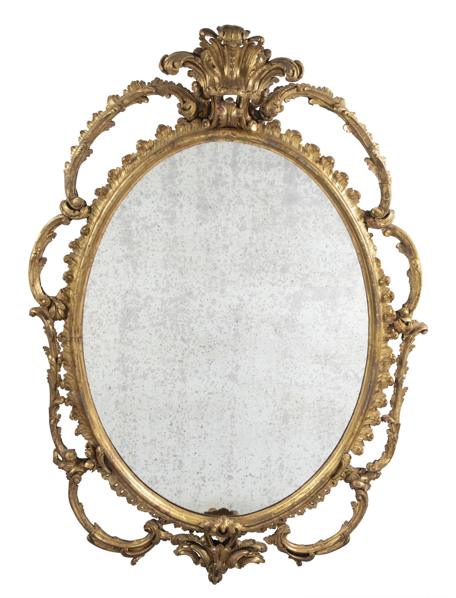 Lot image - George III Style Giltwood Oval Mirror